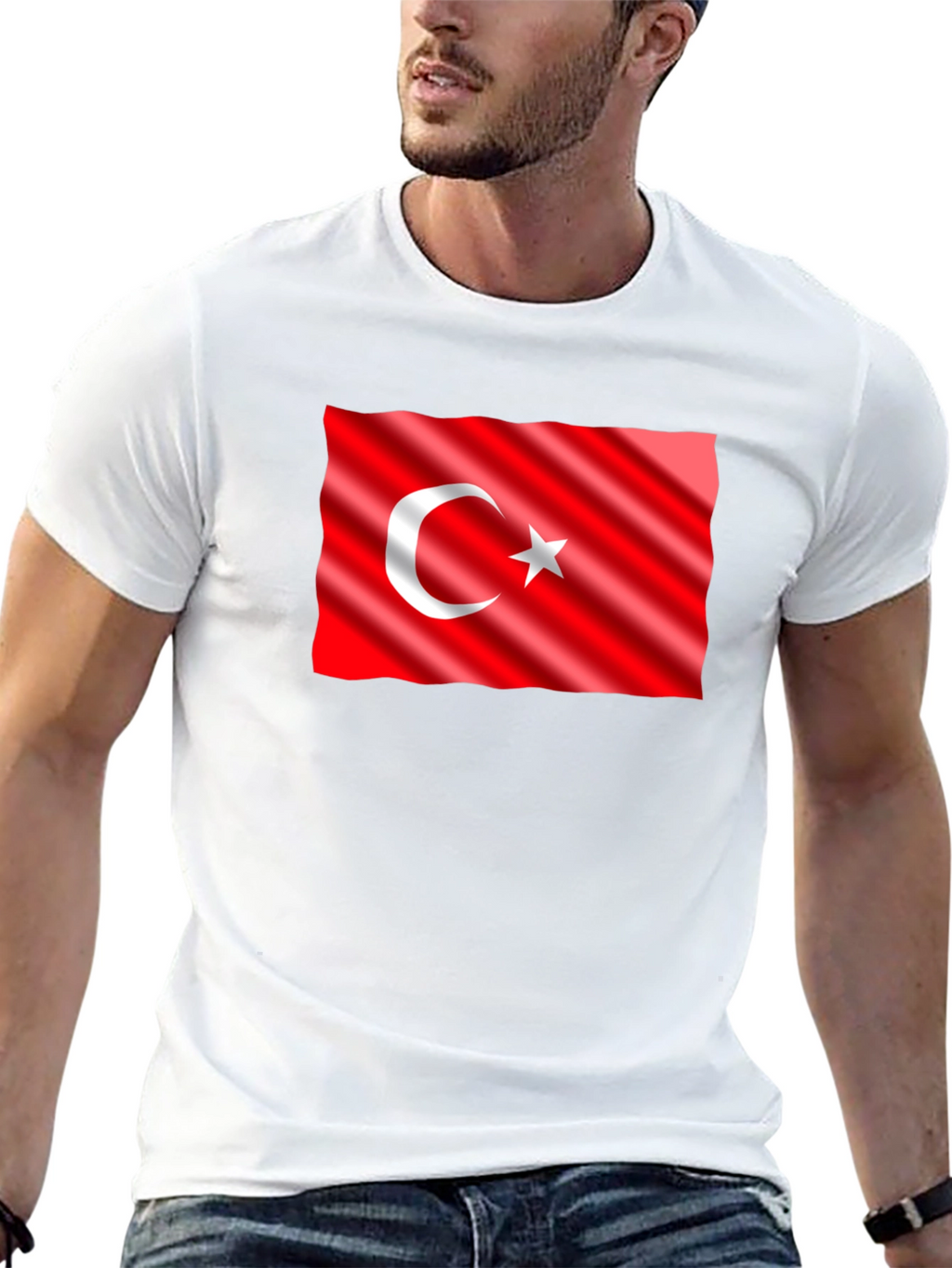 Turkey Flag Graphic Tee - Black Cotton T-Shirt