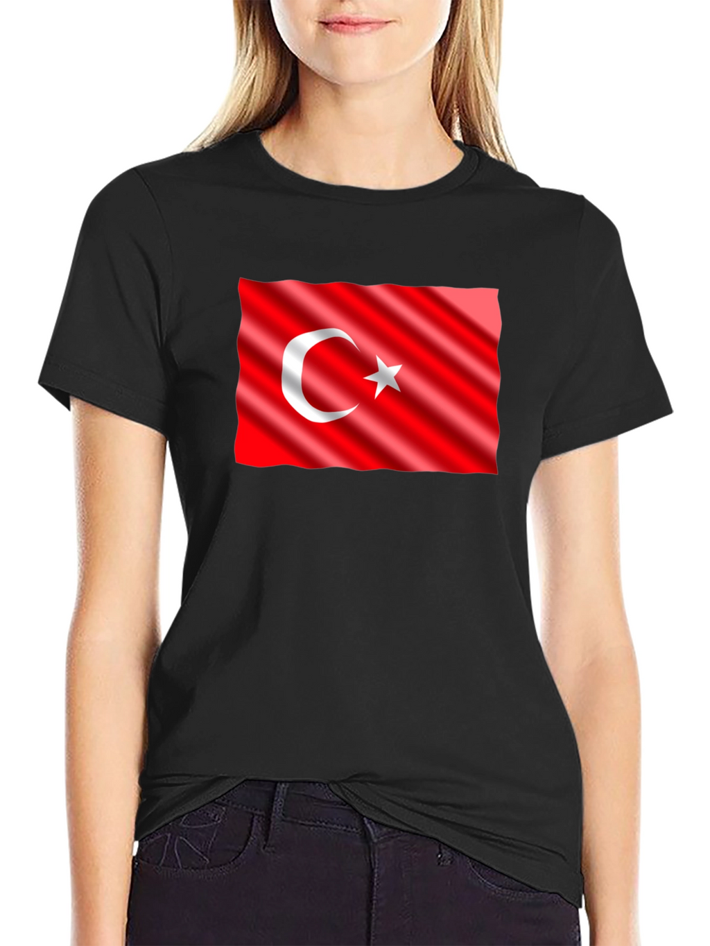 Turkey Flag Graphic Tee - Black Cotton T-Shirt