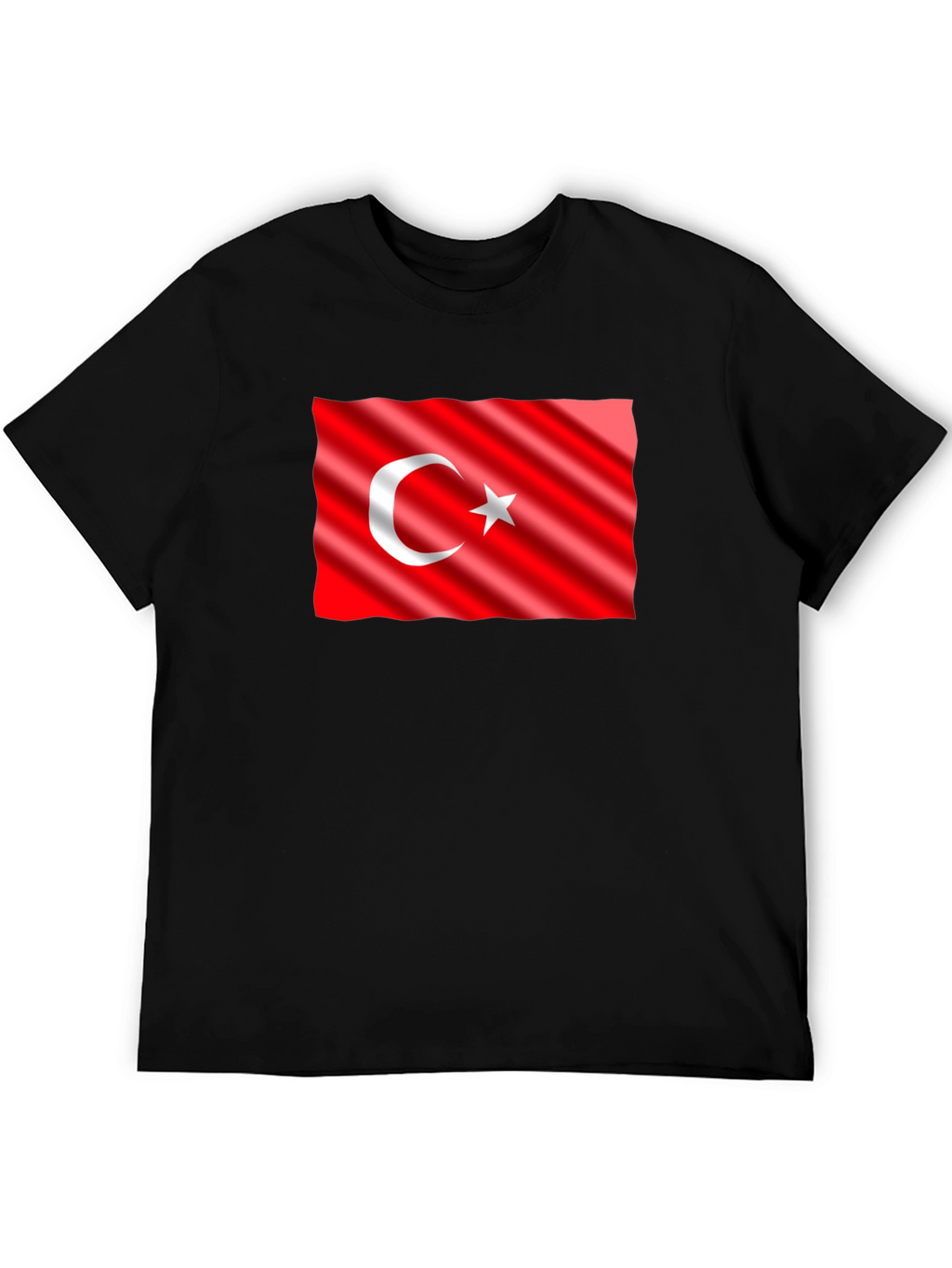 Turkey Flag Graphic Tee - Black Cotton T-Shirt