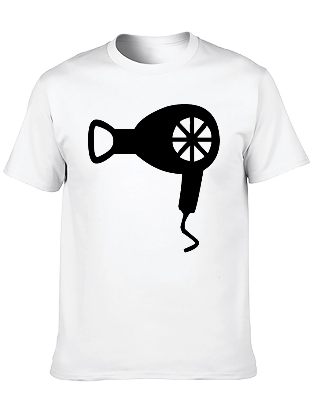 Hair Dryer Graphic Tee - Stylish Black Cotton T-Shirt