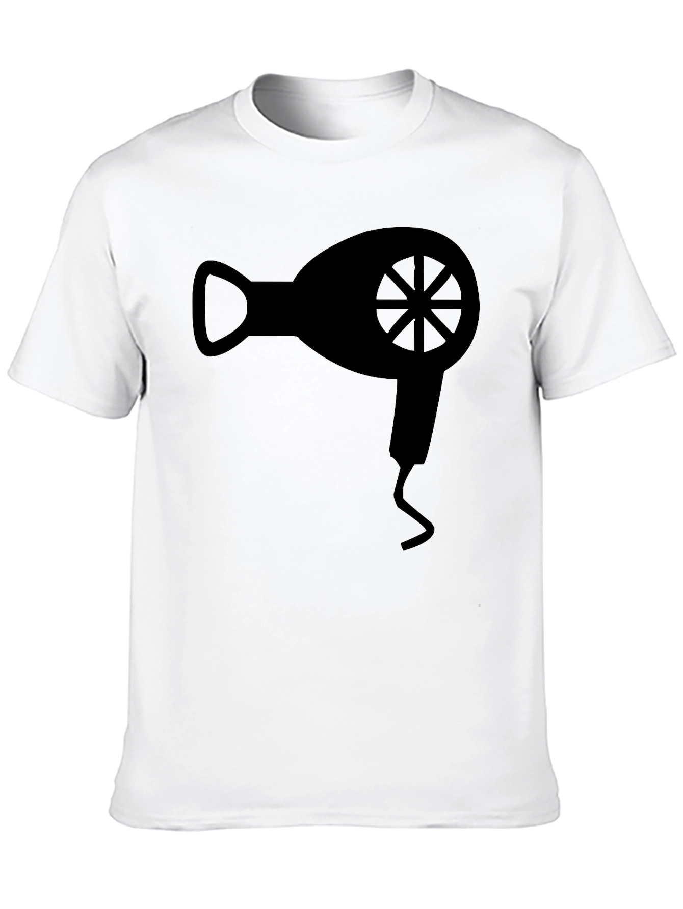 Hair Dryer Graphic Tee - Stylish Black Cotton T-Shirt