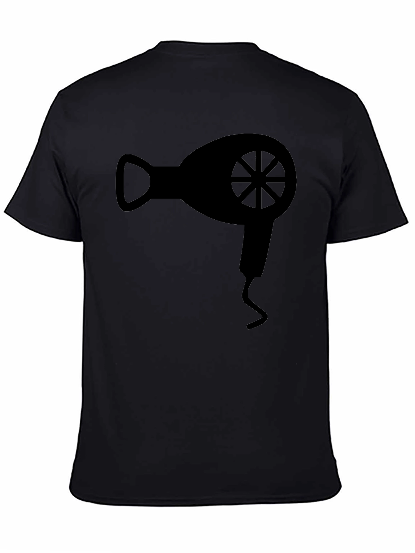 Hair Dryer Graphic Tee - Stylish Black Cotton T-Shirt