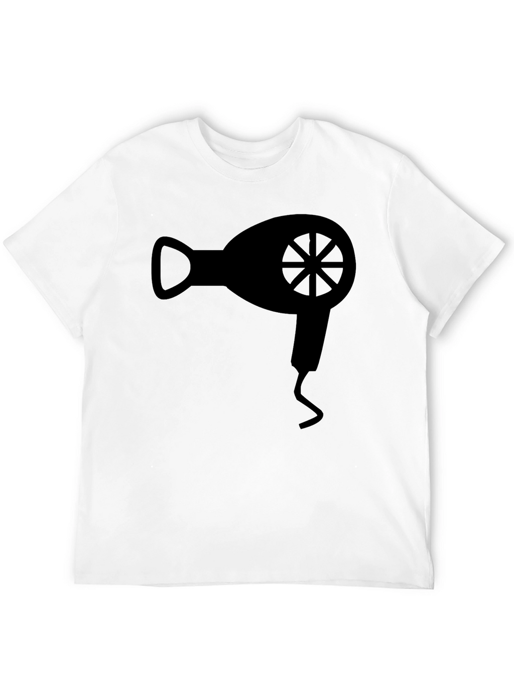 Hair Dryer Graphic Tee - Stylish Black Cotton T-Shirt
