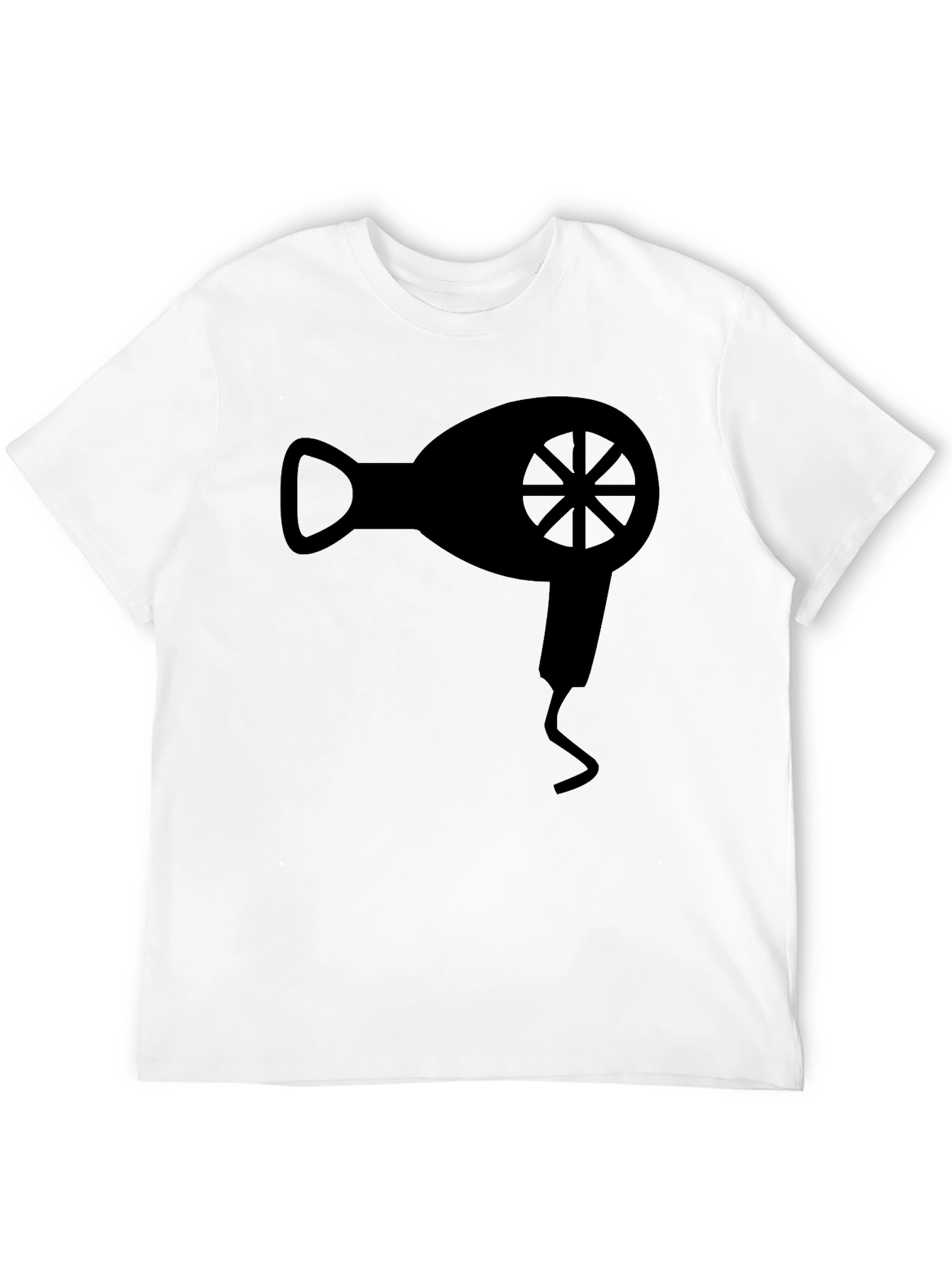 Hair Dryer Graphic Tee - Stylish Black Cotton T-Shirt