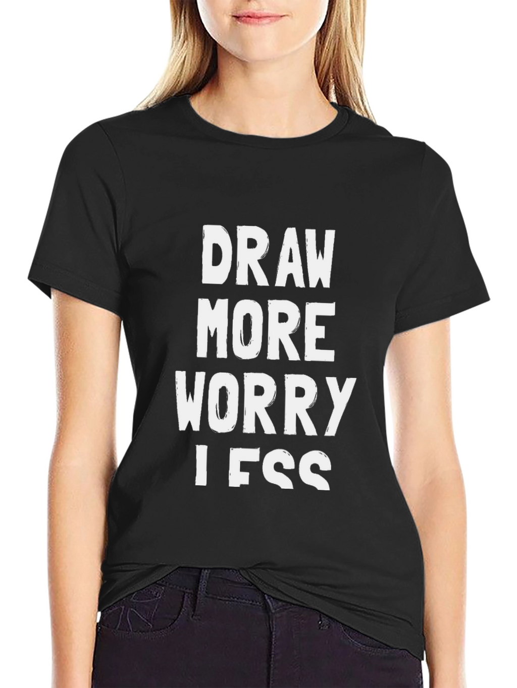 Draw More Worry Less Graphic Tee