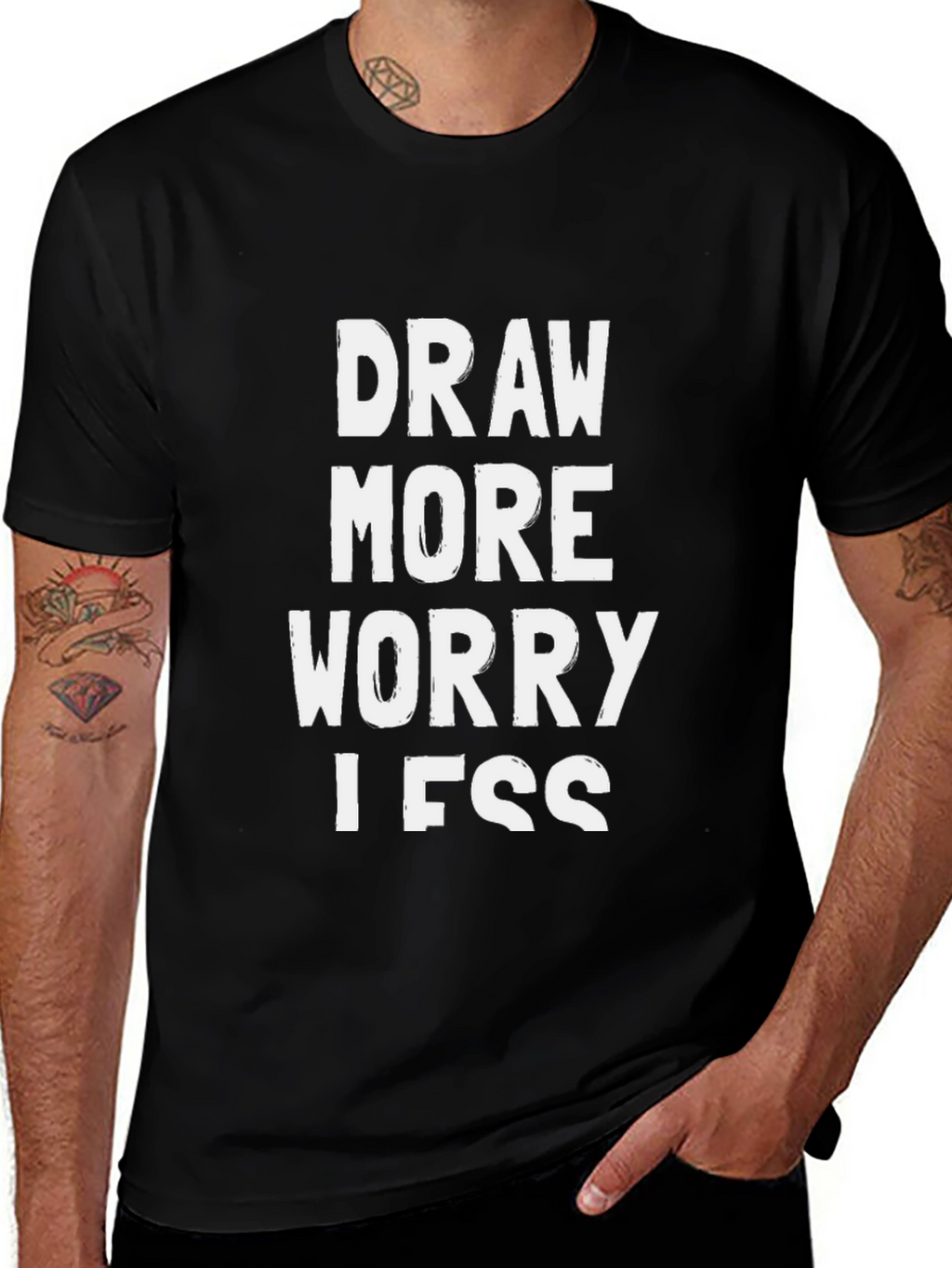 Draw More Worry Less Graphic Tee