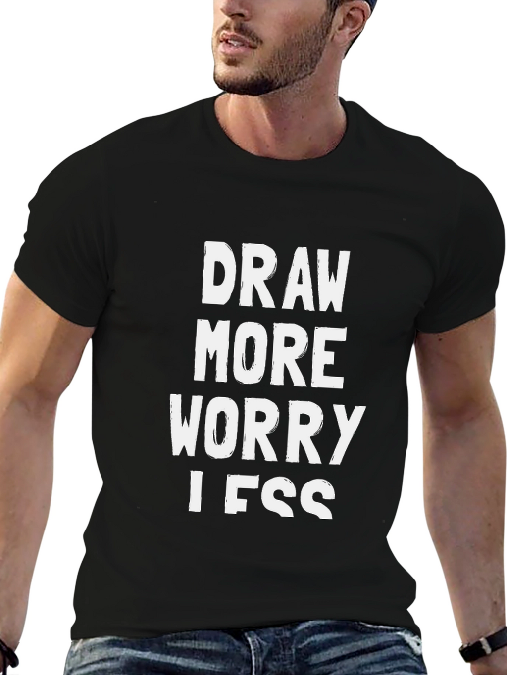 Draw More Worry Less Graphic Tee
