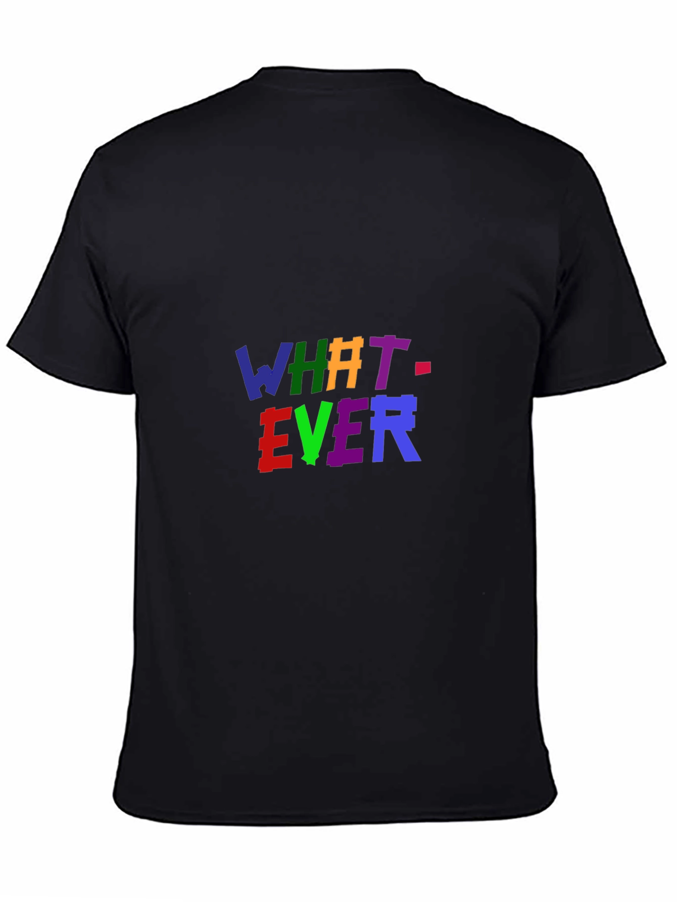 Colorful Whatever Graphic Black T-Shirt