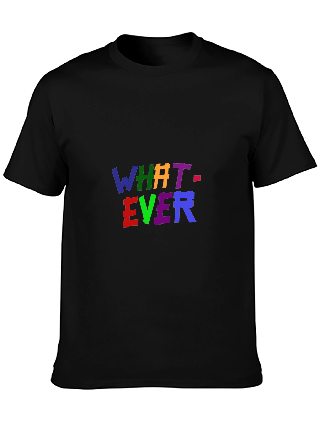 Colorful Whatever Graphic Black T-Shirt