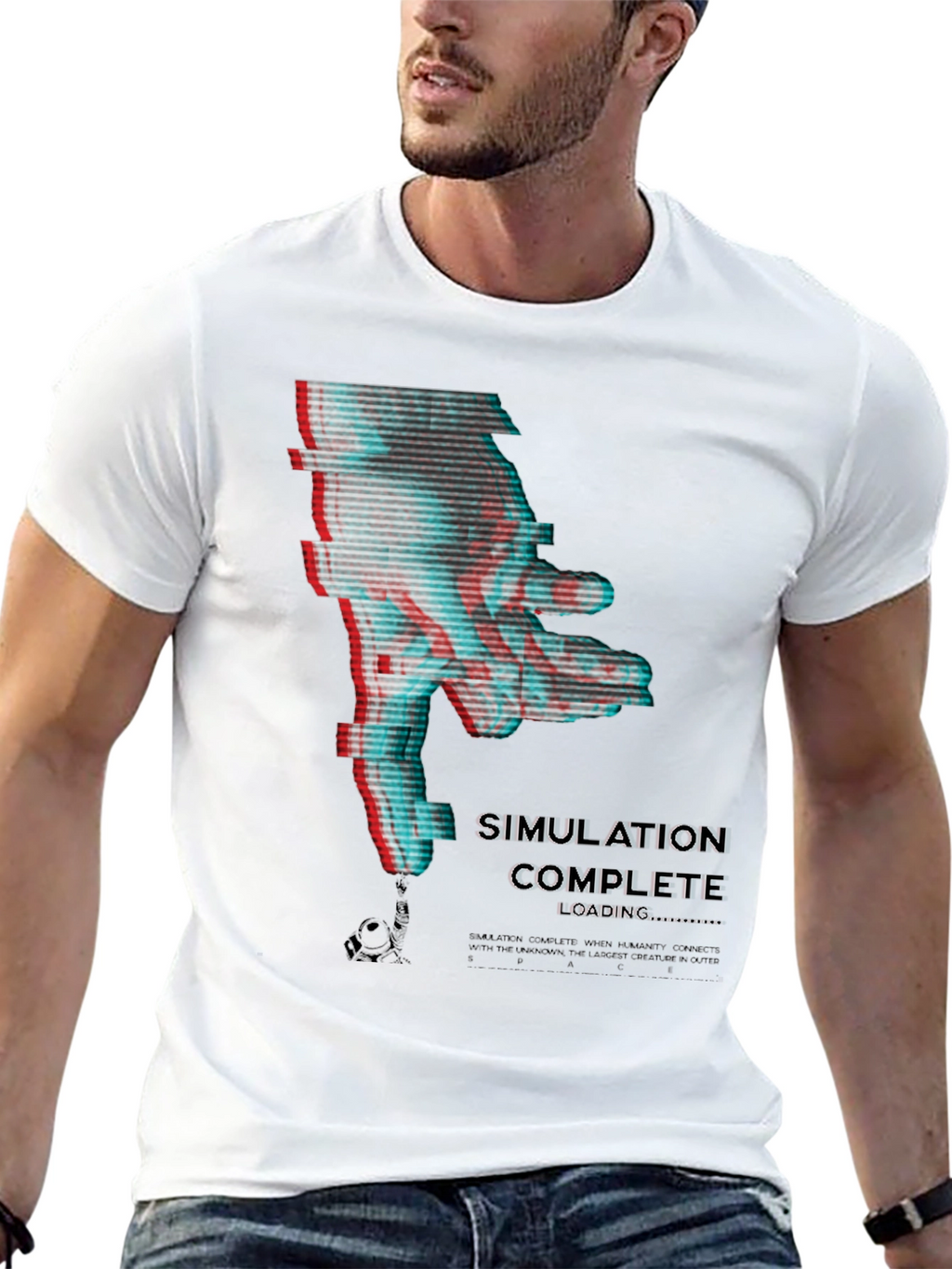 Simulation Complete Glitch T-Shirt