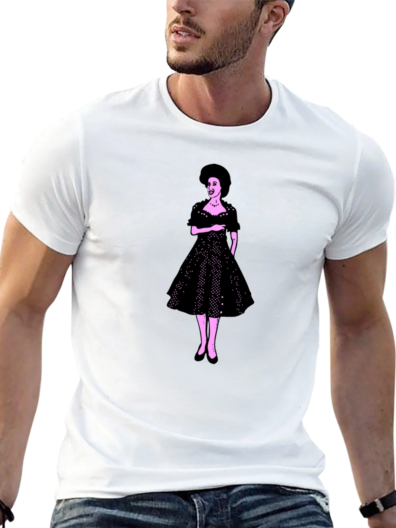 Retro Dress Graphic Tee - Classic Style