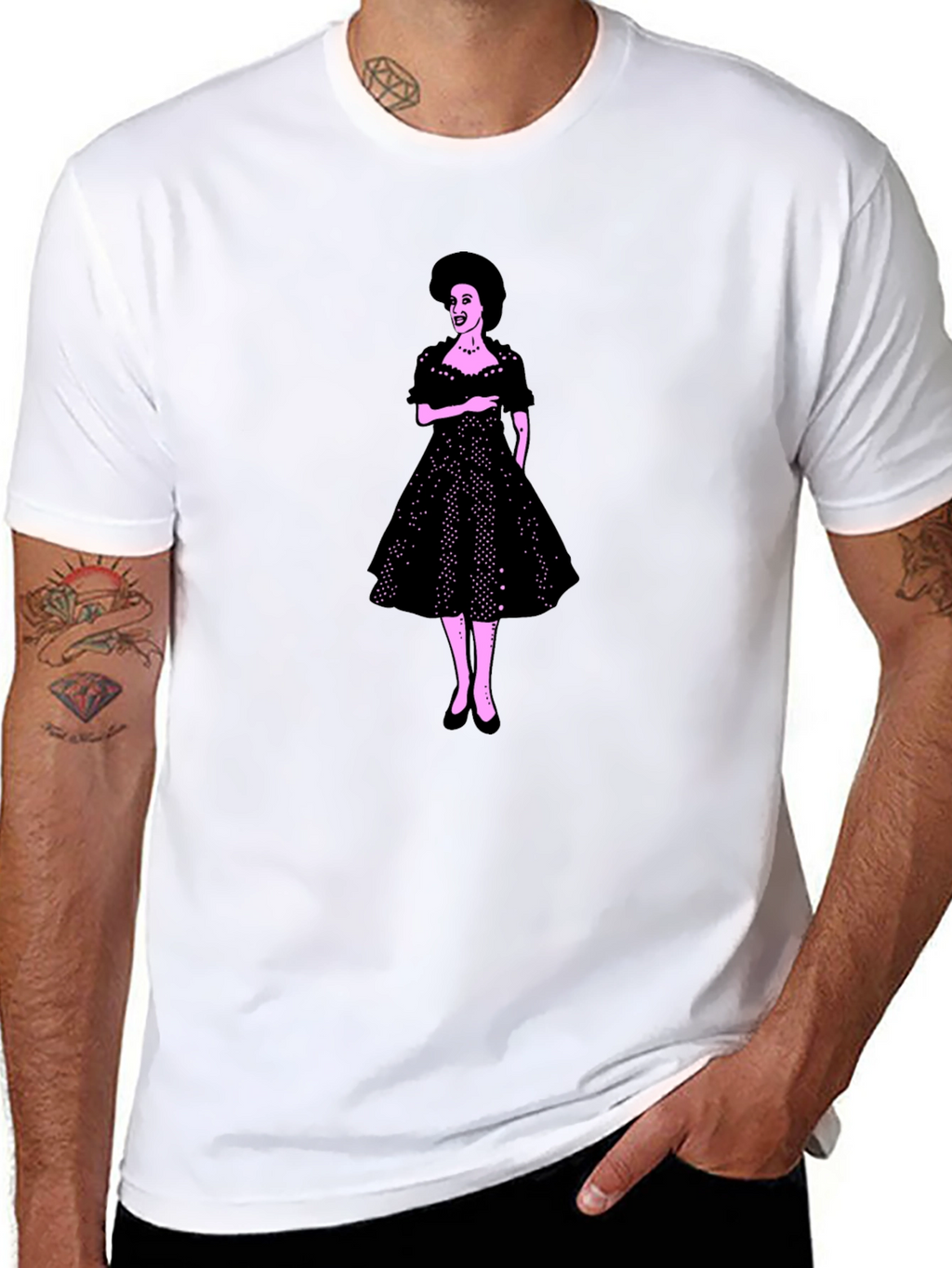 Retro Dress Graphic Tee - Classic Style