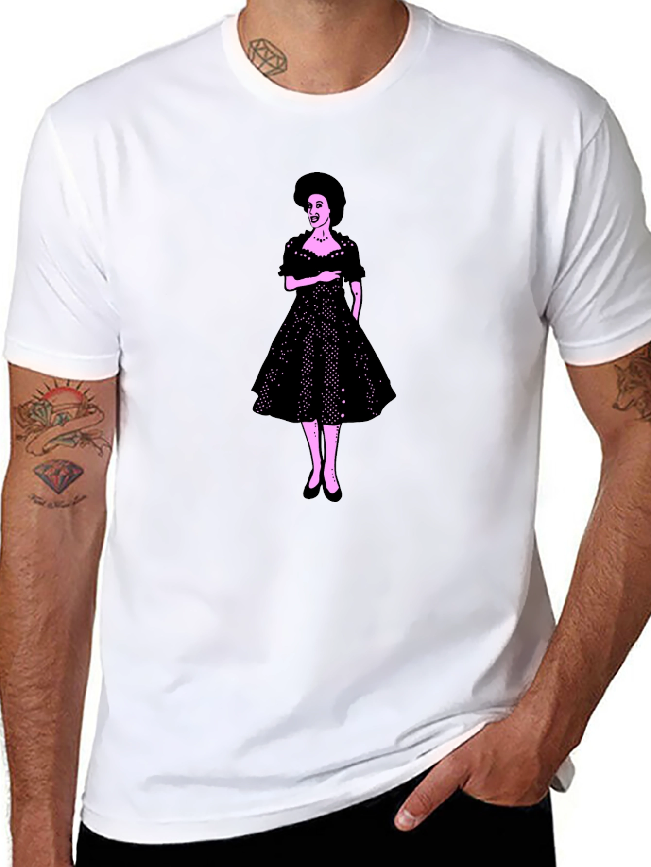Retro Dress Graphic Tee - Classic Style