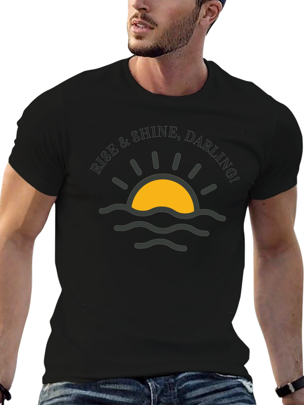Rise & Shine Darling T-Shirt - Black Graphic Tee