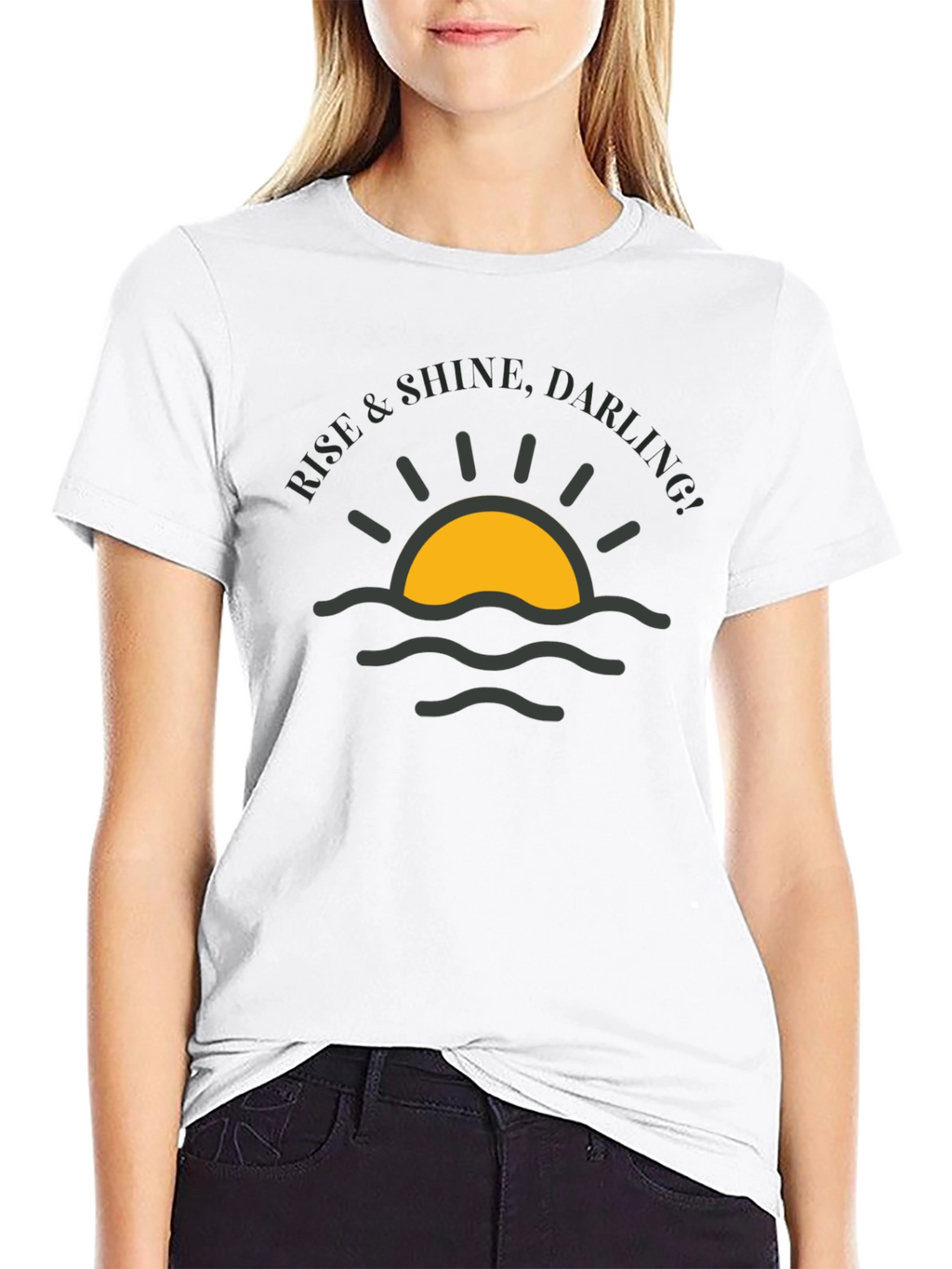 Rise & Shine Darling T-Shirt - Black Graphic Tee