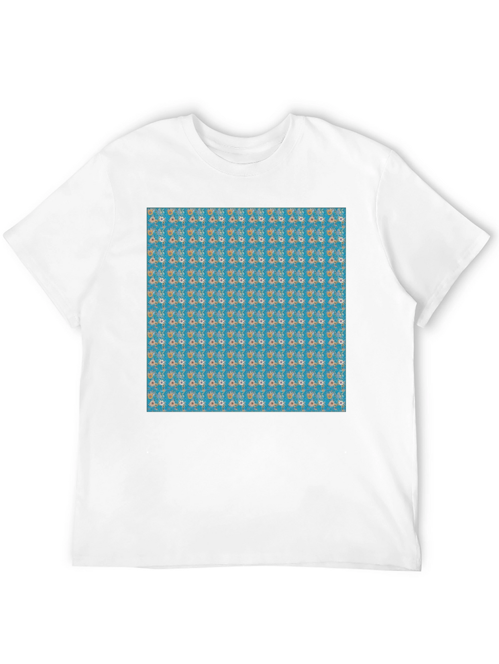 Floral Pattern Black T-Shirt