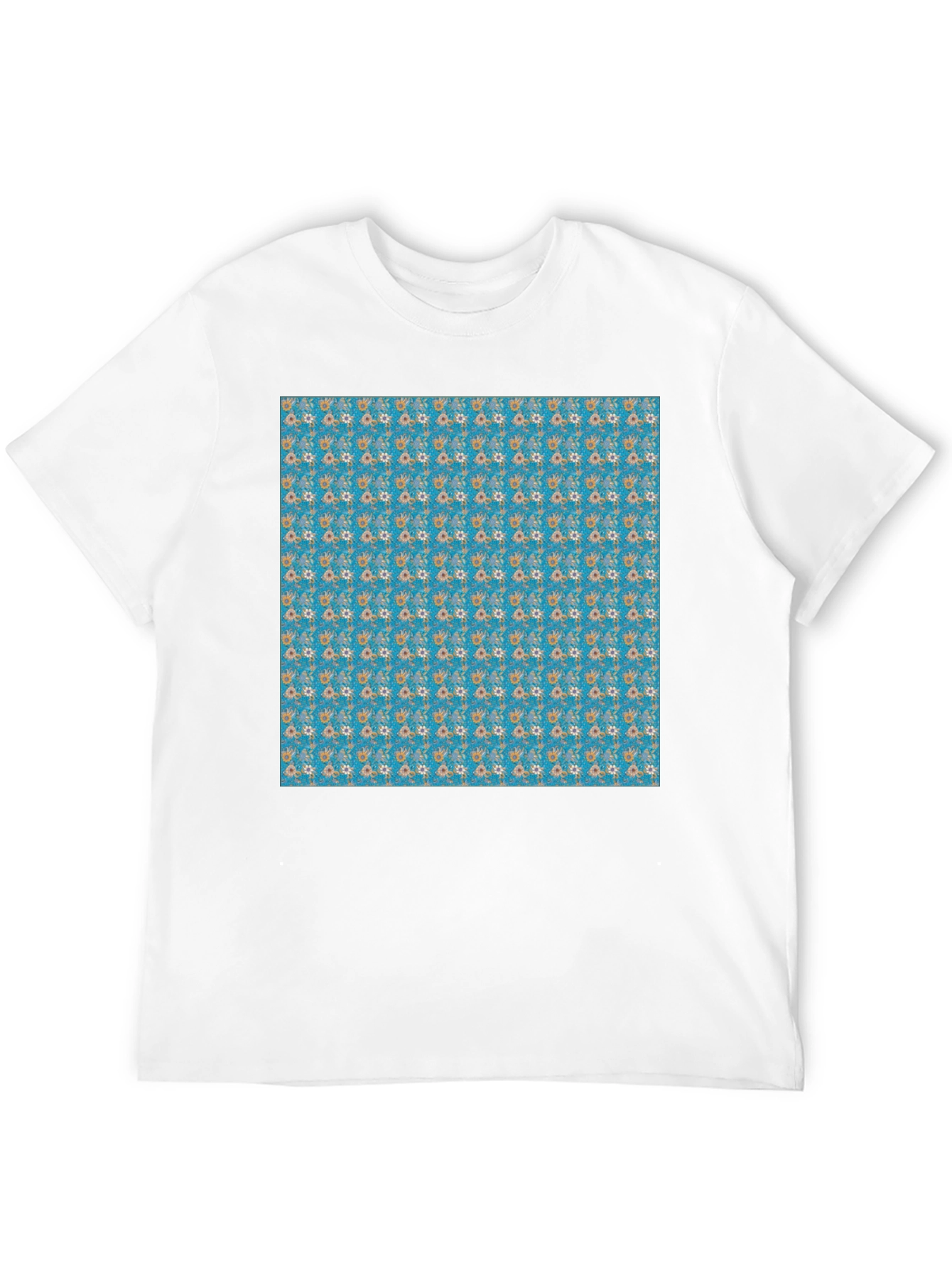 Floral Pattern Black T-Shirt