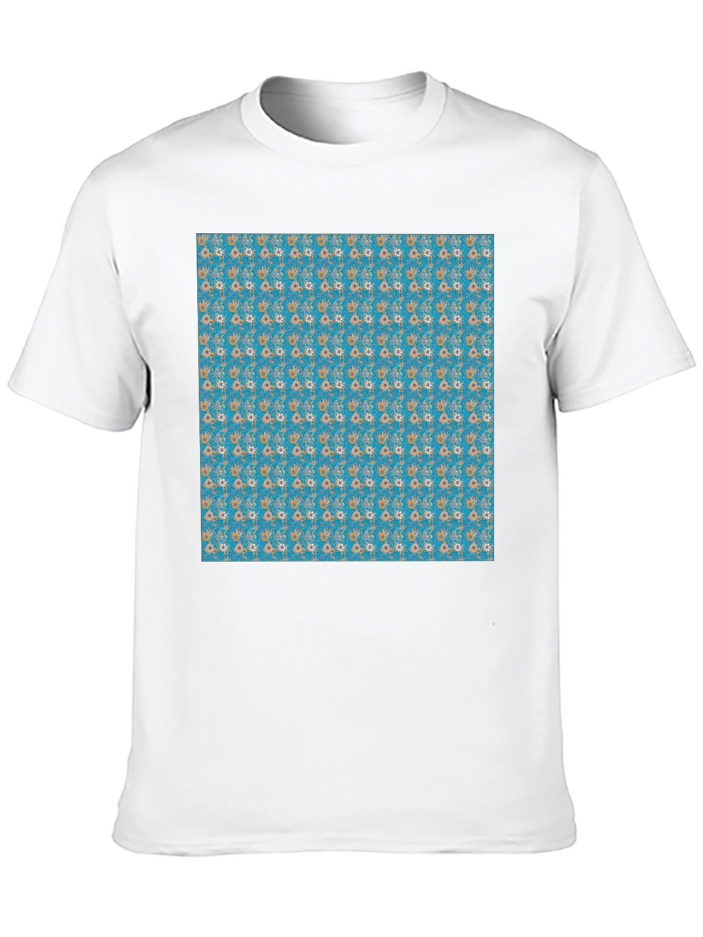 Floral Pattern Black T-Shirt