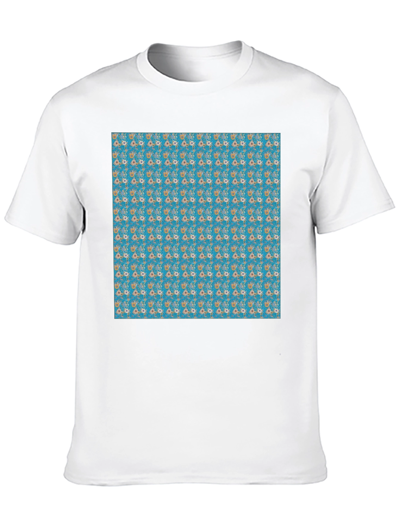 Floral Pattern Black T-Shirt