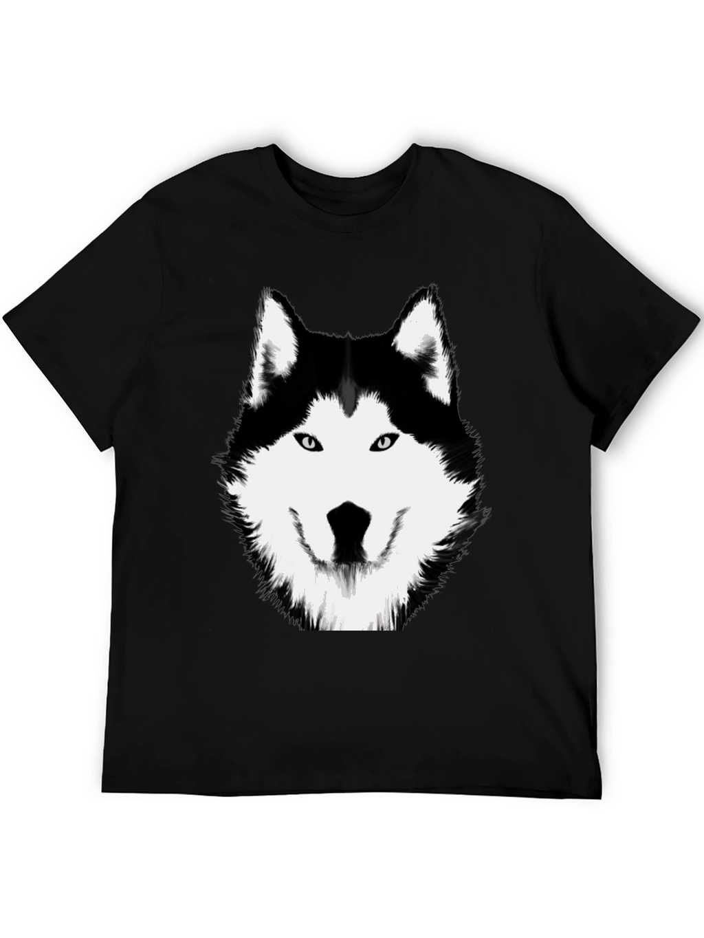 Husky Graphic Tee - Black Cotton Shirt