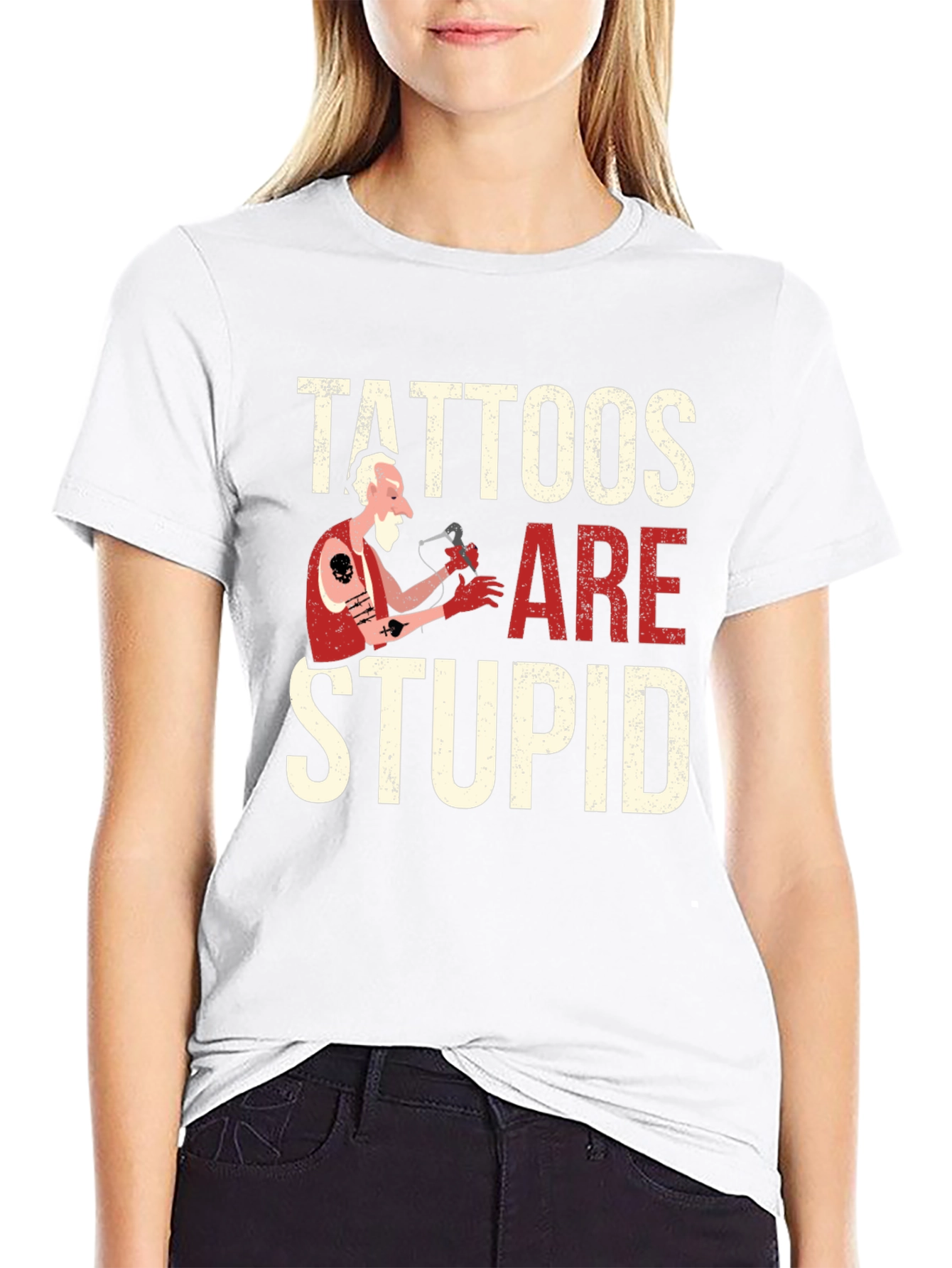 Tattoos Are Stupid Graphic Novelty T-Shirt