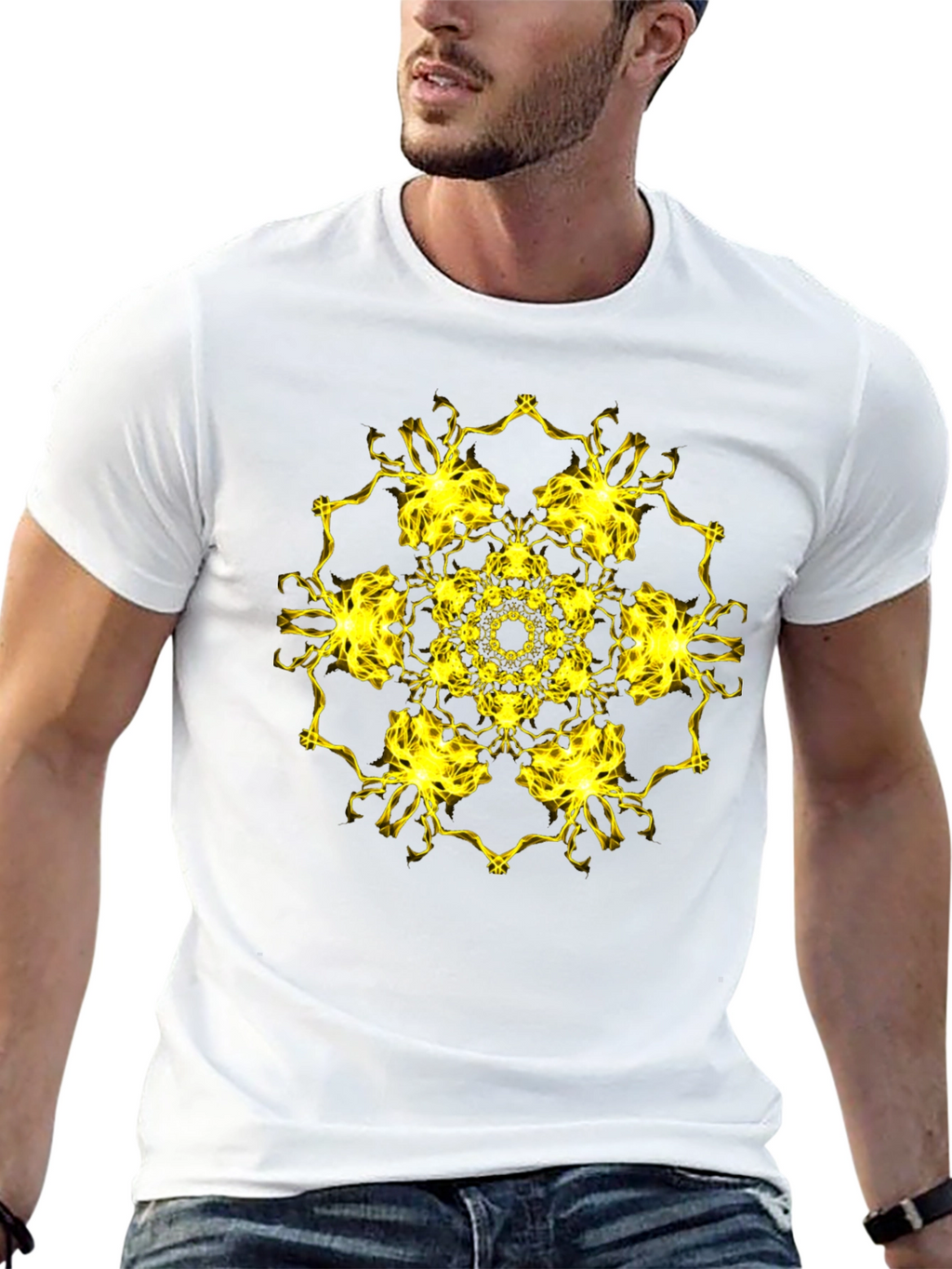 Electric Mandala Graphic Black T-Shirt
