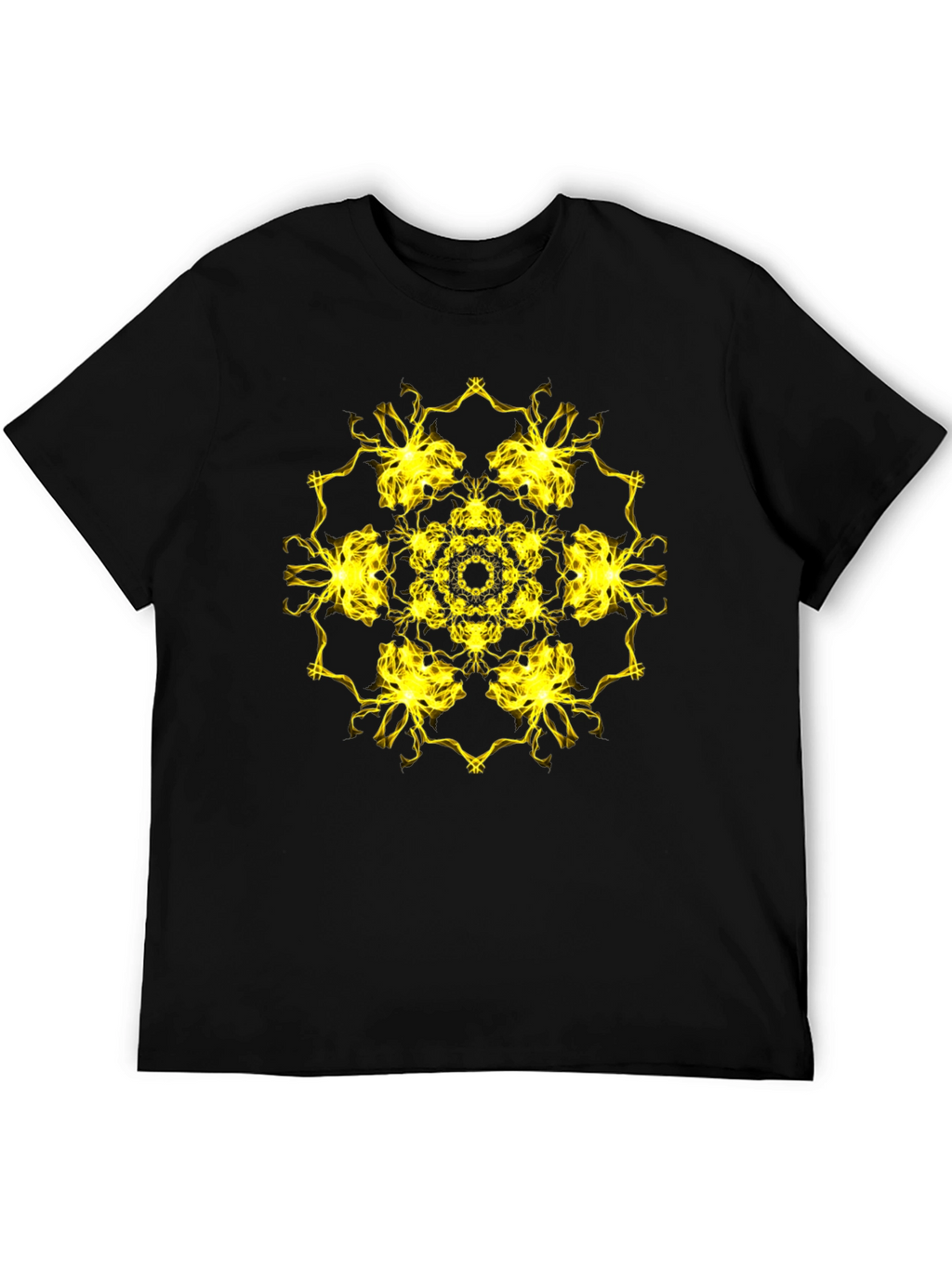 Electric Mandala Graphic Black T-Shirt