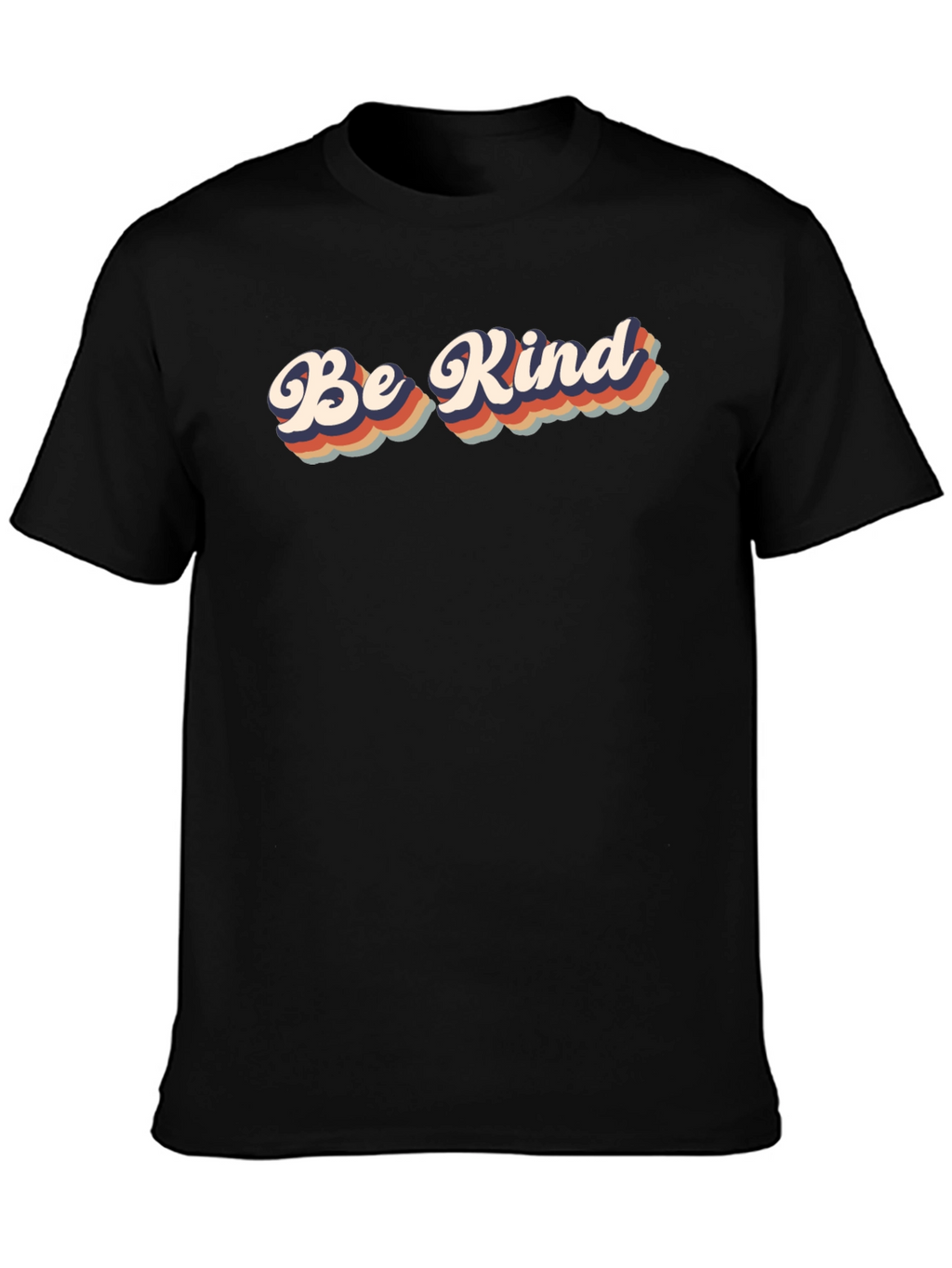 Be Kind Retro Graphic Tee - Soft Black T-Shirt