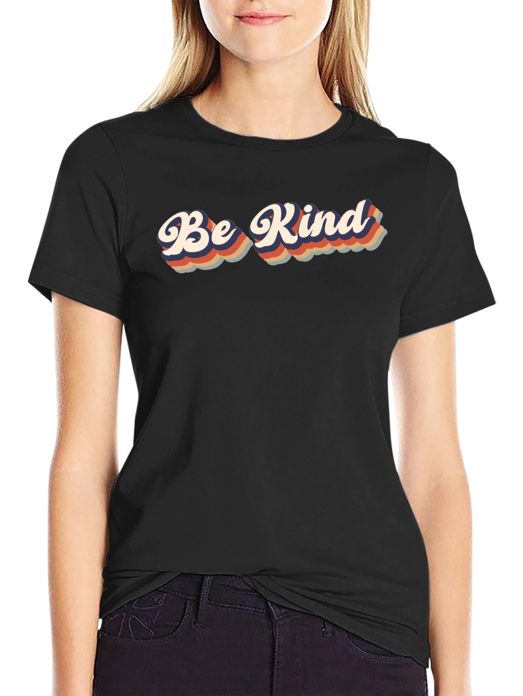 Be Kind Retro Graphic Tee - Soft Black T-Shirt