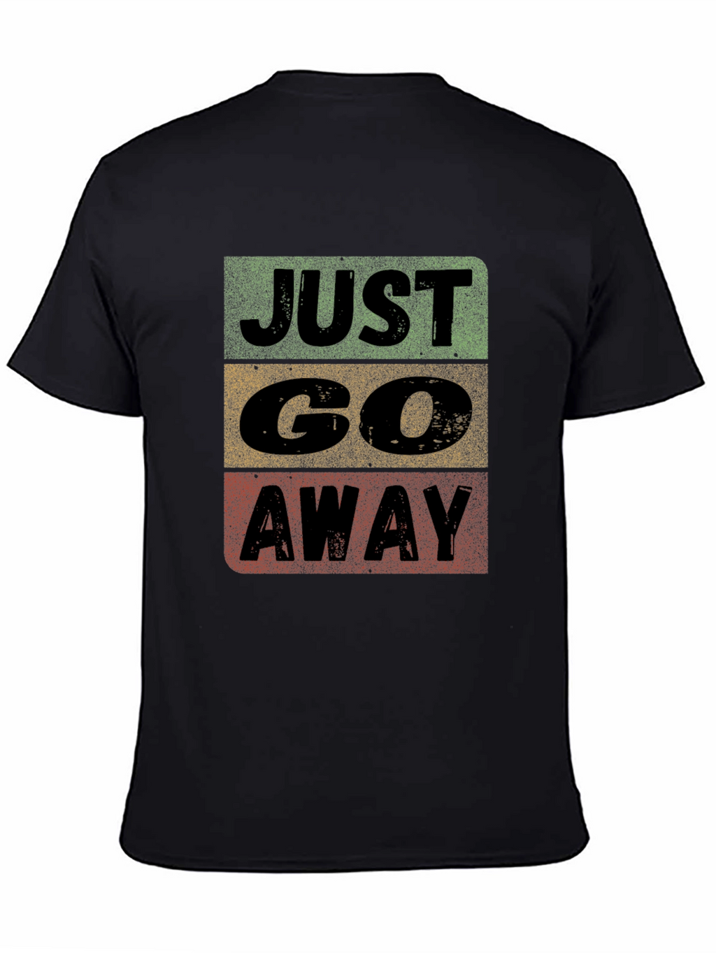 Just Go Away Graphic Tee - Black Cotton T-Shirt