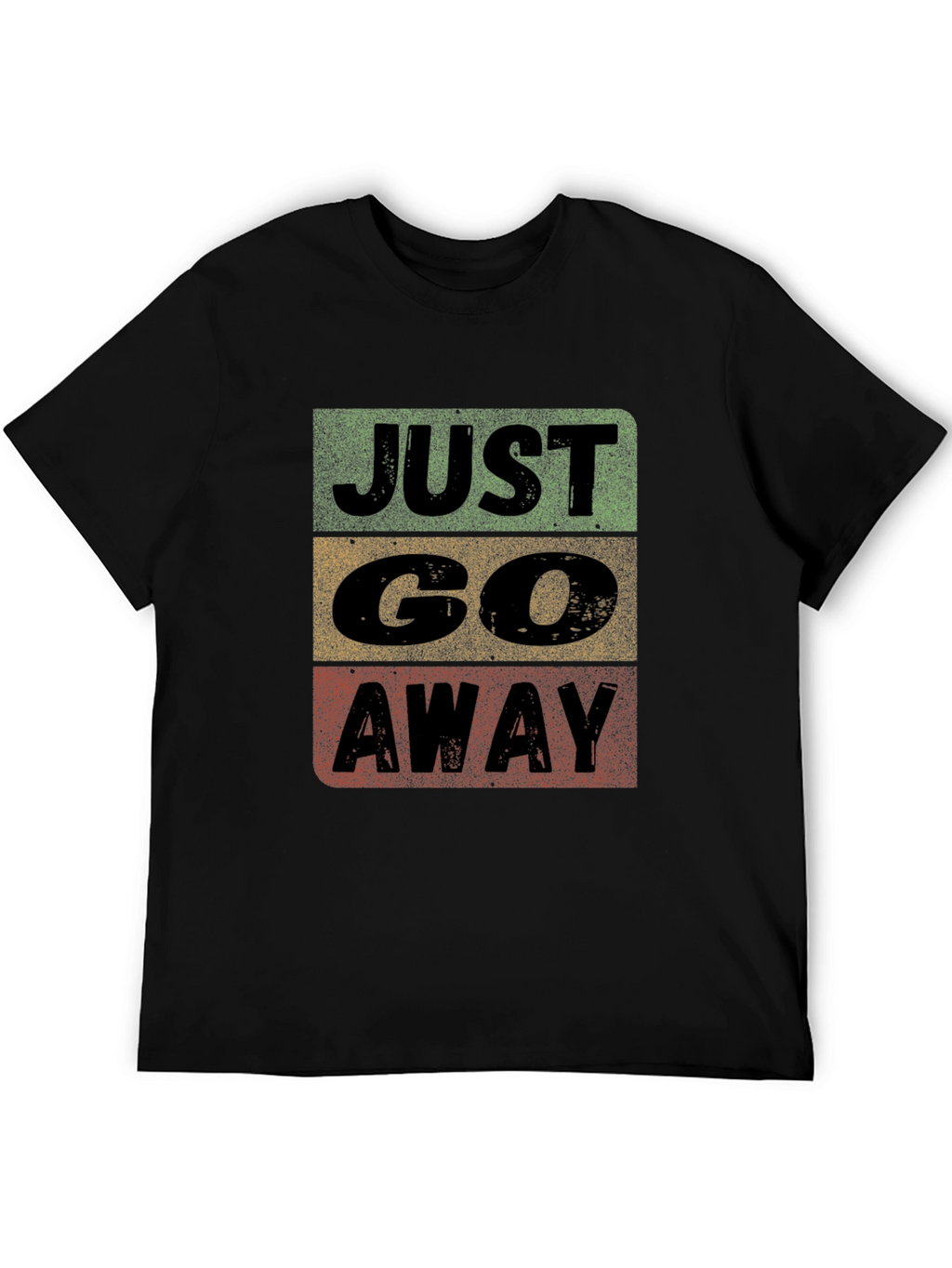 Just Go Away Graphic Tee - Black Cotton T-Shirt