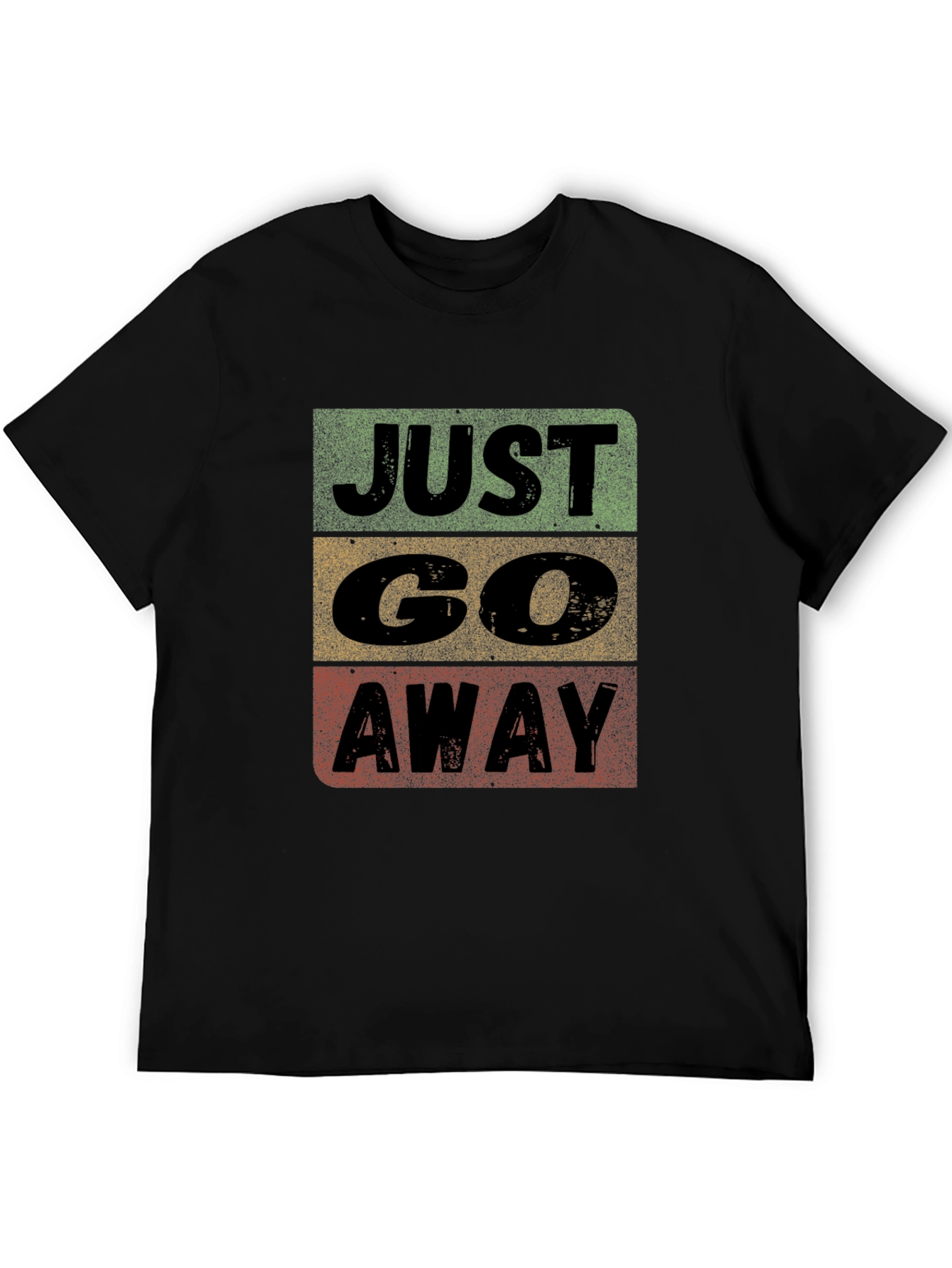 Just Go Away Graphic Tee - Black Cotton T-Shirt