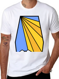 Geometric Sunburst Graphic Tee - Modern Design