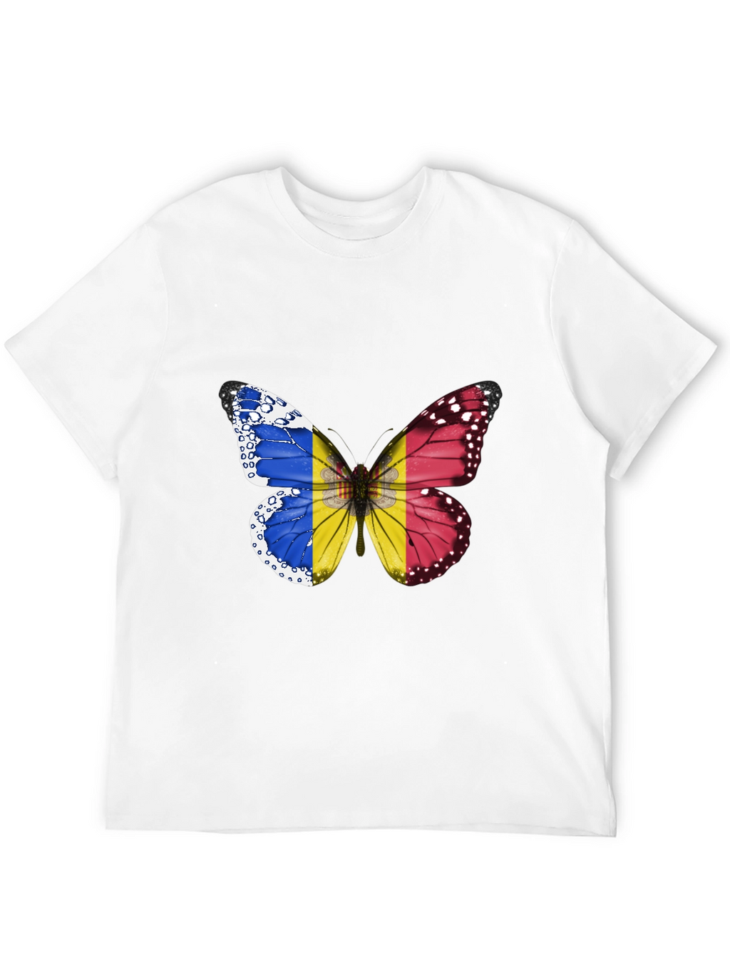 Butterfly Romania Flag Graphic T-Shirt