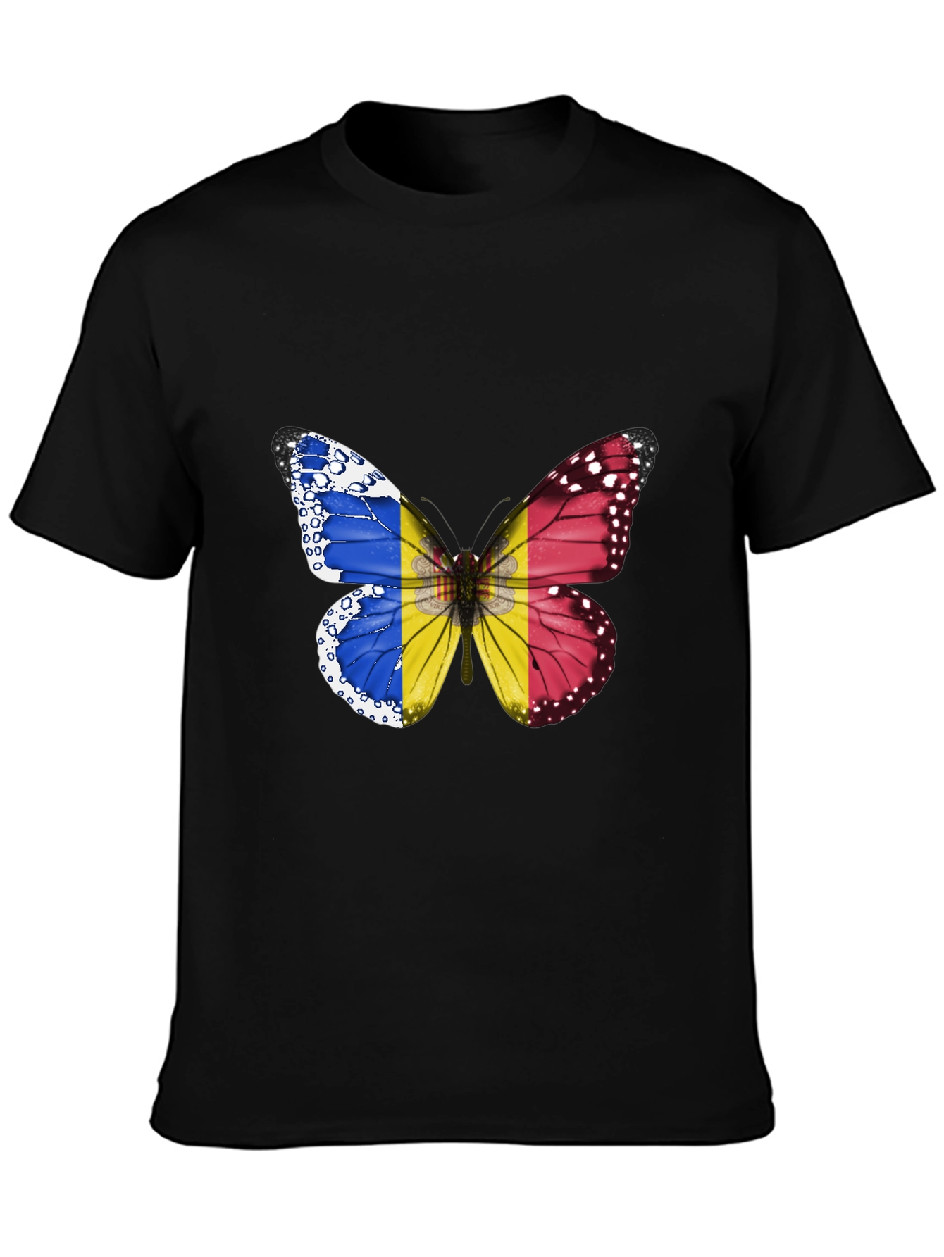 Butterfly Romania Flag Graphic T-Shirt