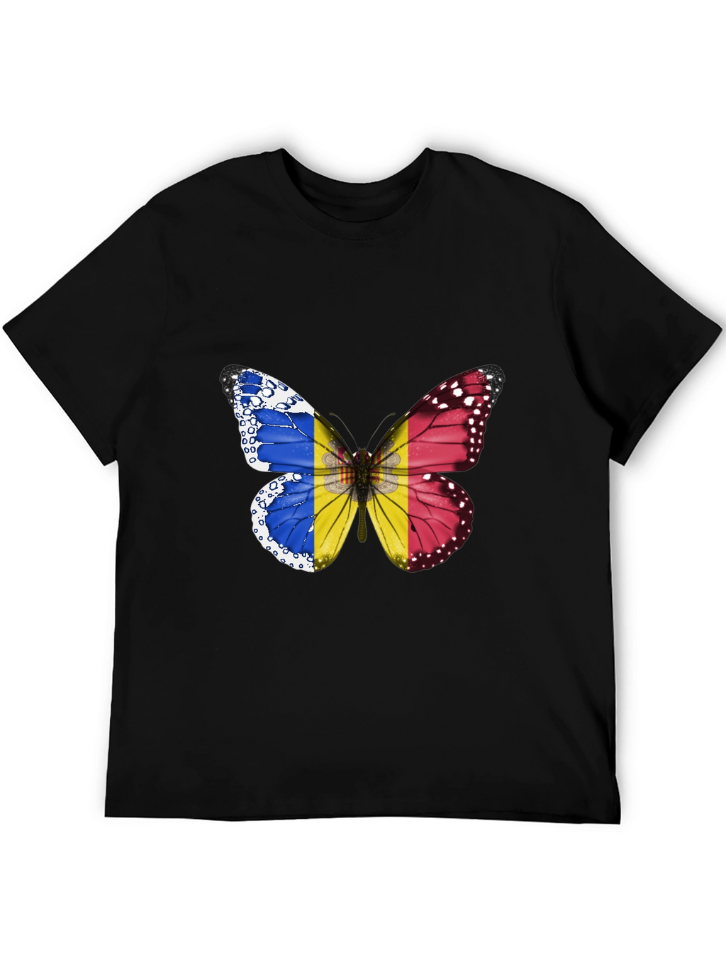 Butterfly Romania Flag Graphic T-Shirt