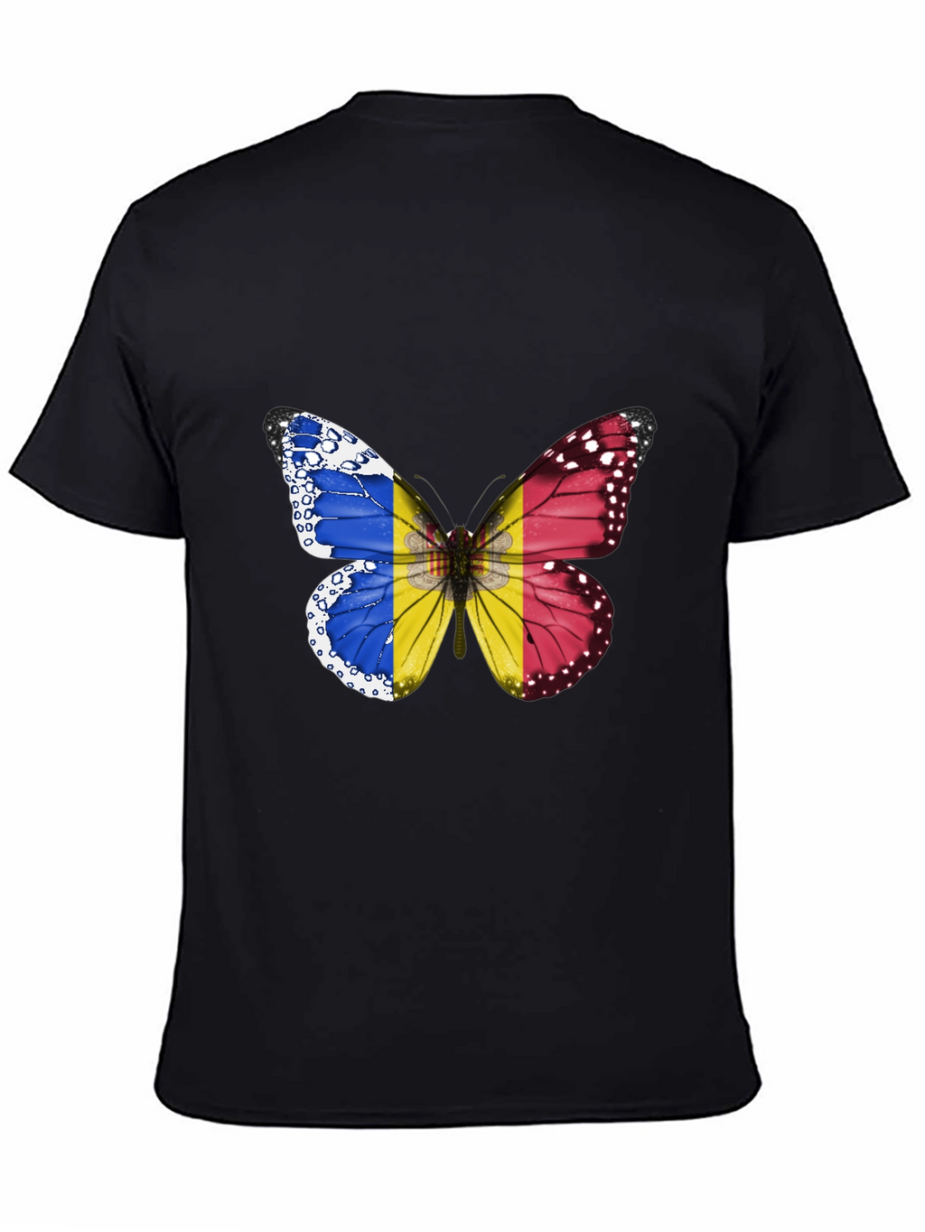 Butterfly Romania Flag Graphic T-Shirt