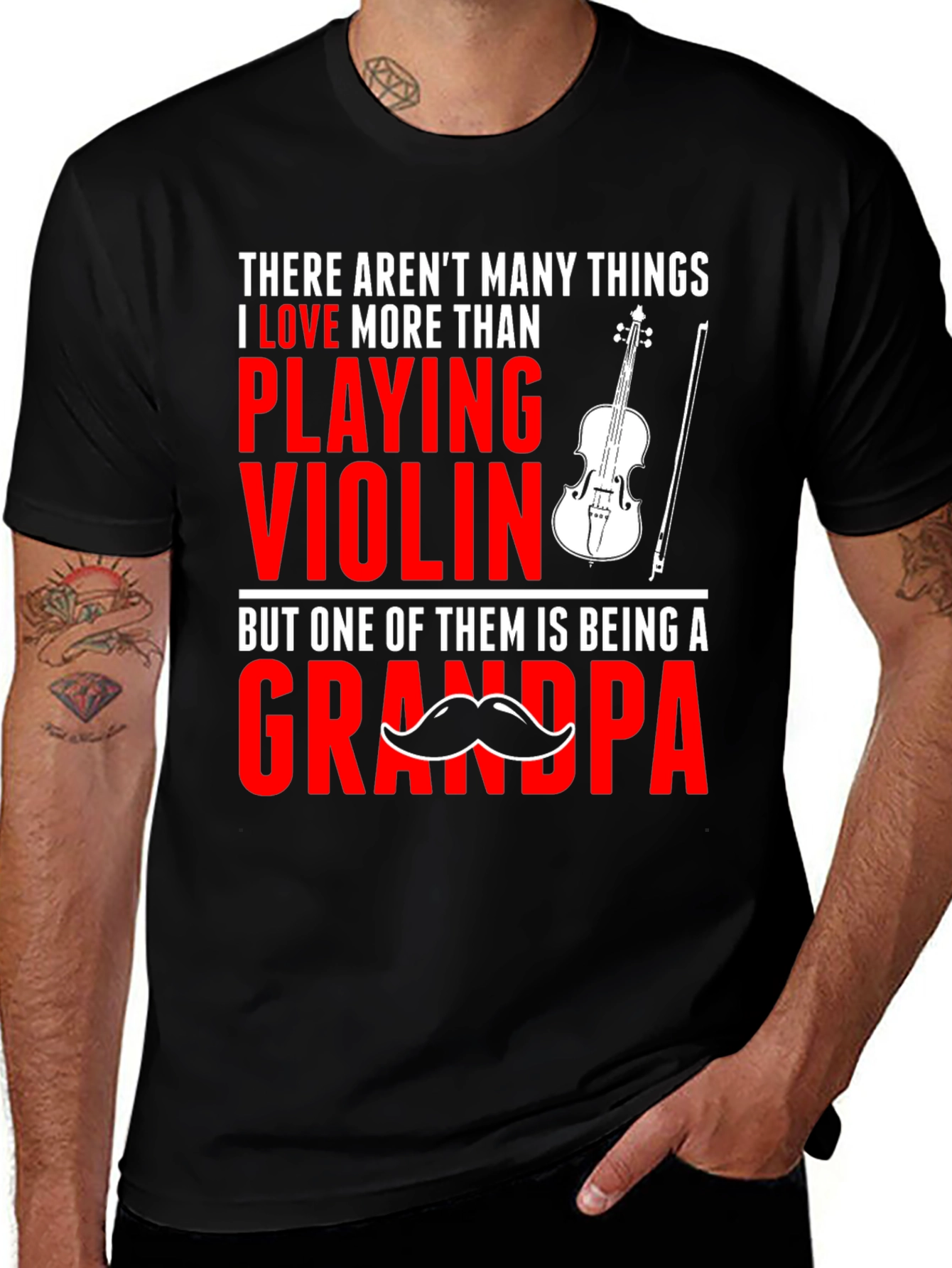 Violin Grandpa T-Shirt: Love Playing Grandpa Tee