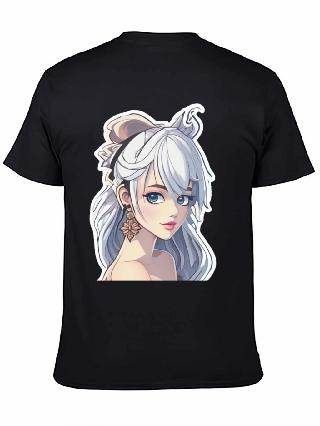 Anime Girl Graphic Tee - Stylish Black T-Shirt