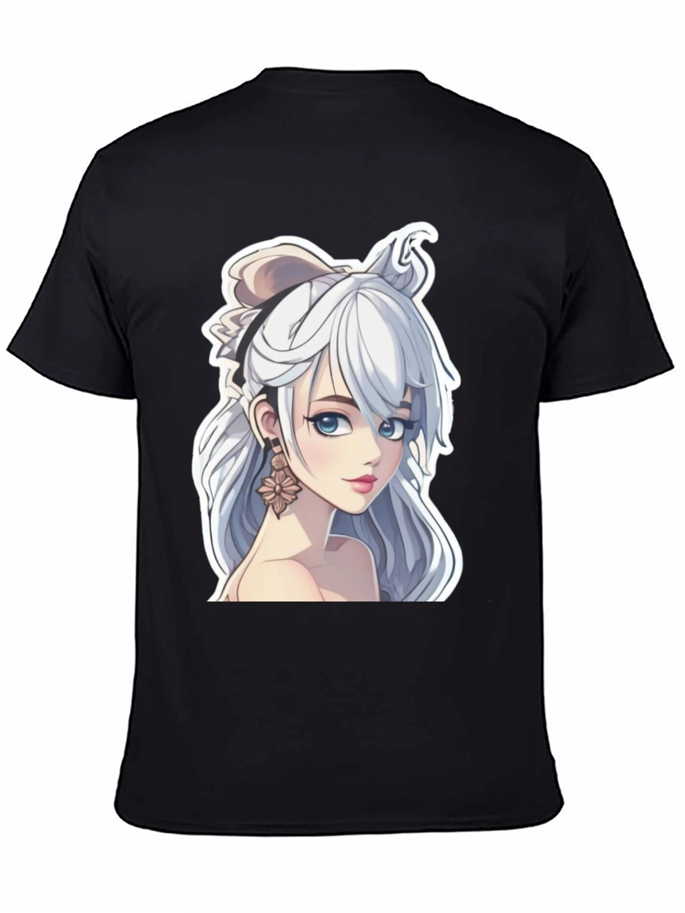 Anime Girl Graphic Tee - Stylish Black T-Shirt