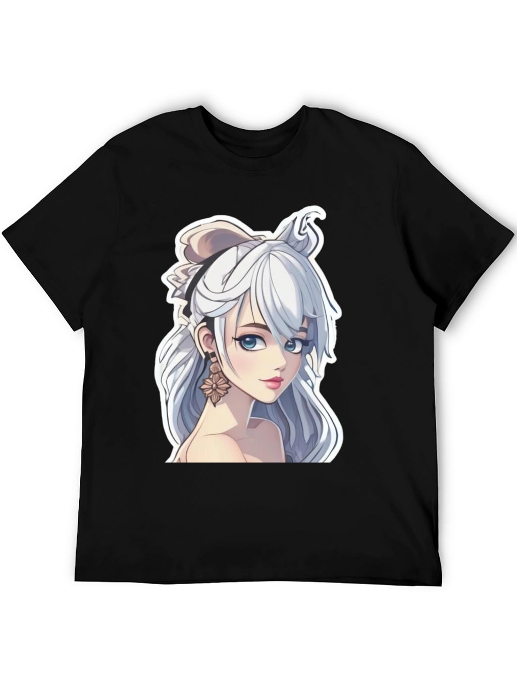 Anime Girl Graphic Tee - Stylish Black T-Shirt