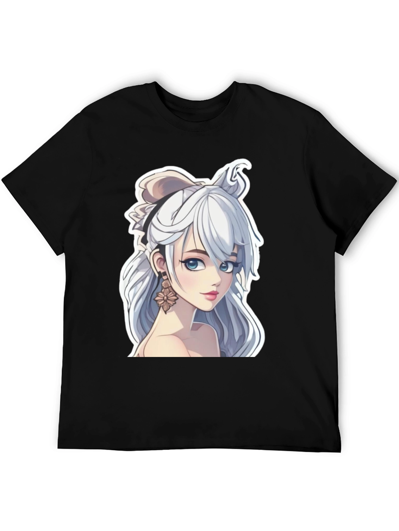Anime Girl Graphic Tee - Stylish Black T-Shirt