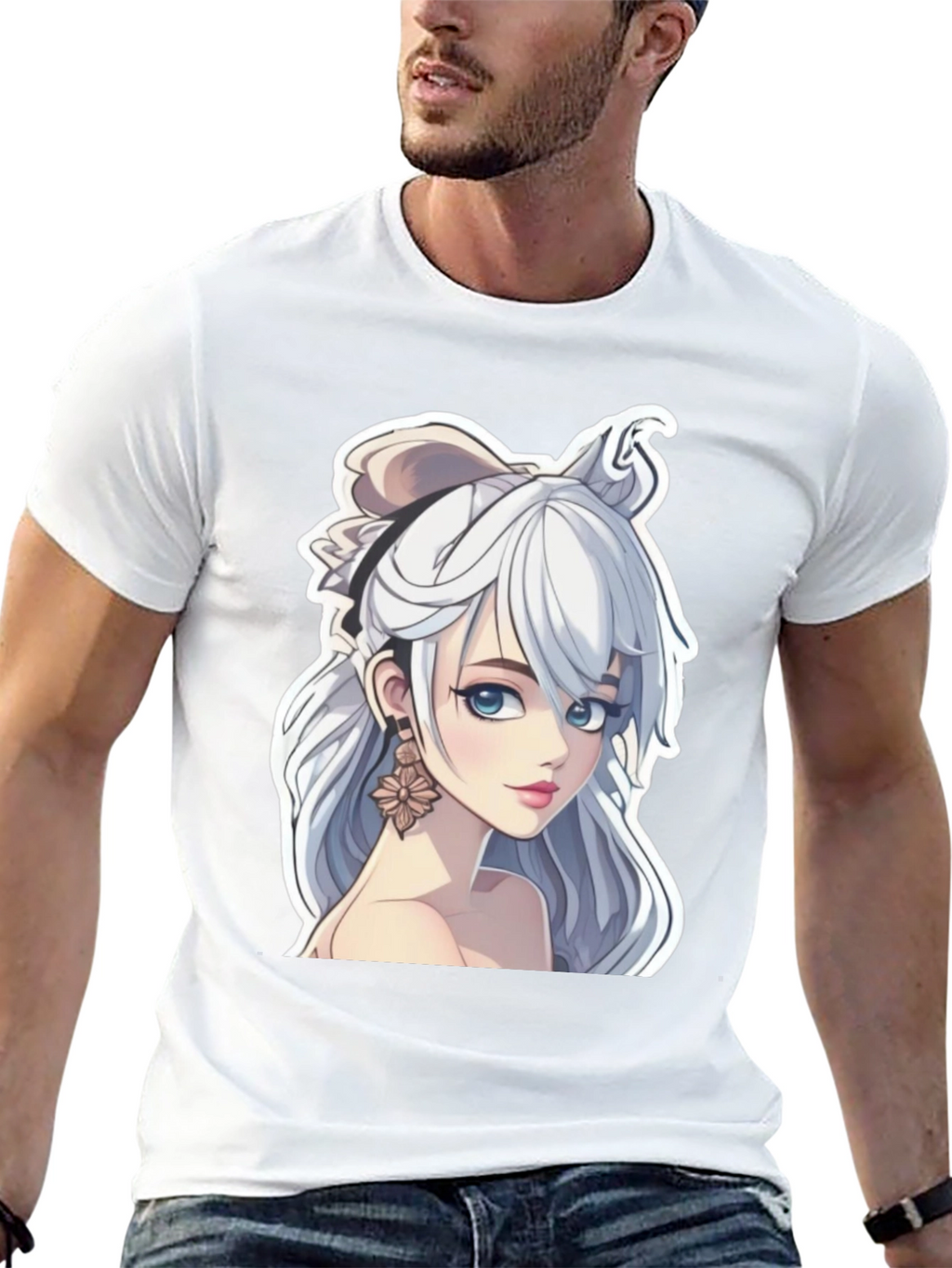 Anime Girl Graphic Tee - Stylish Black T-Shirt