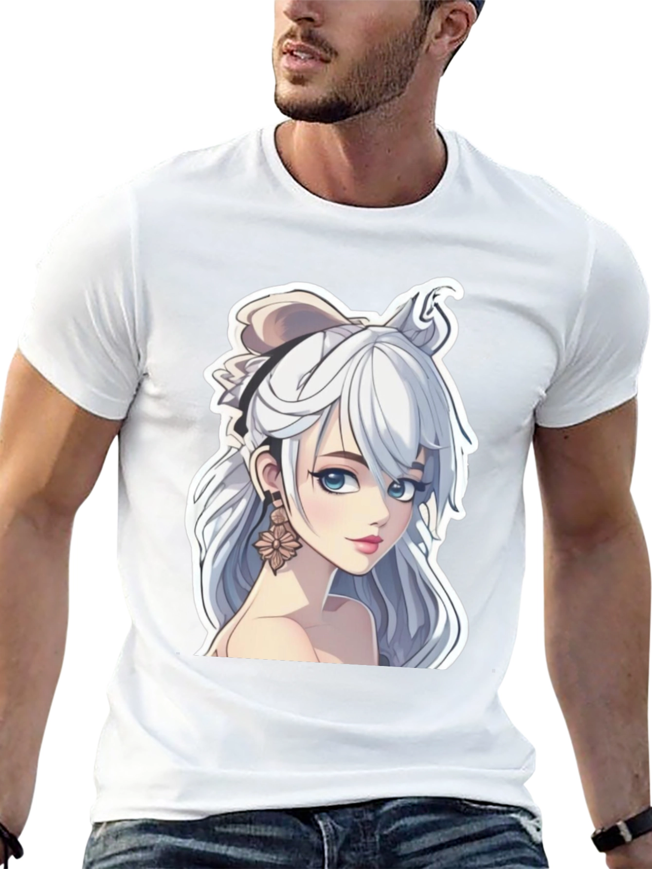 Anime Girl Graphic Tee - Stylish Black T-Shirt