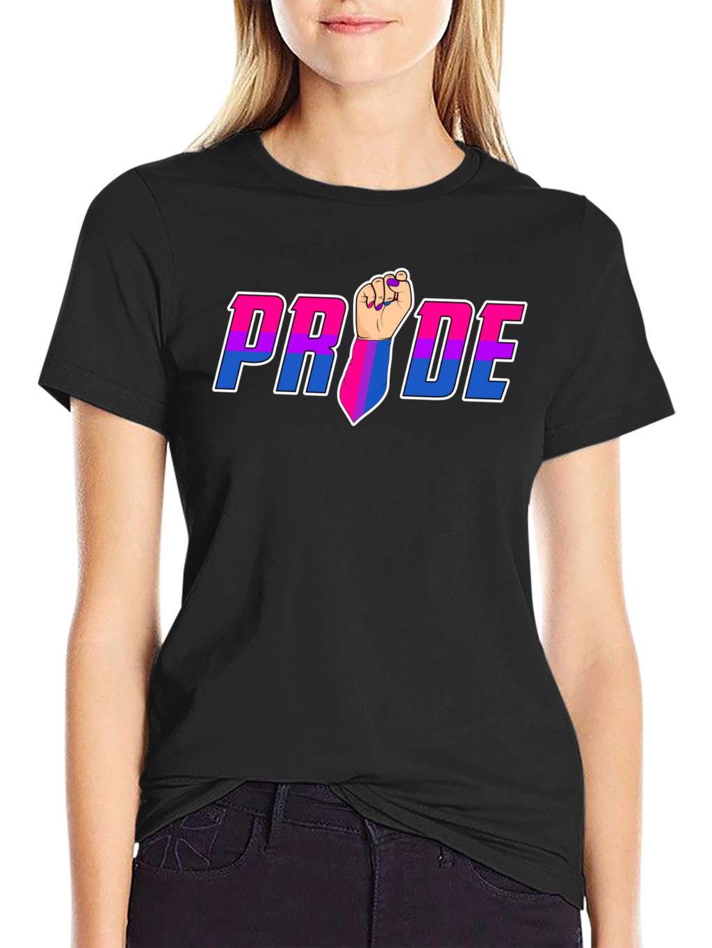 Pride Fist Graphic Tee - Bi Pride Shirt