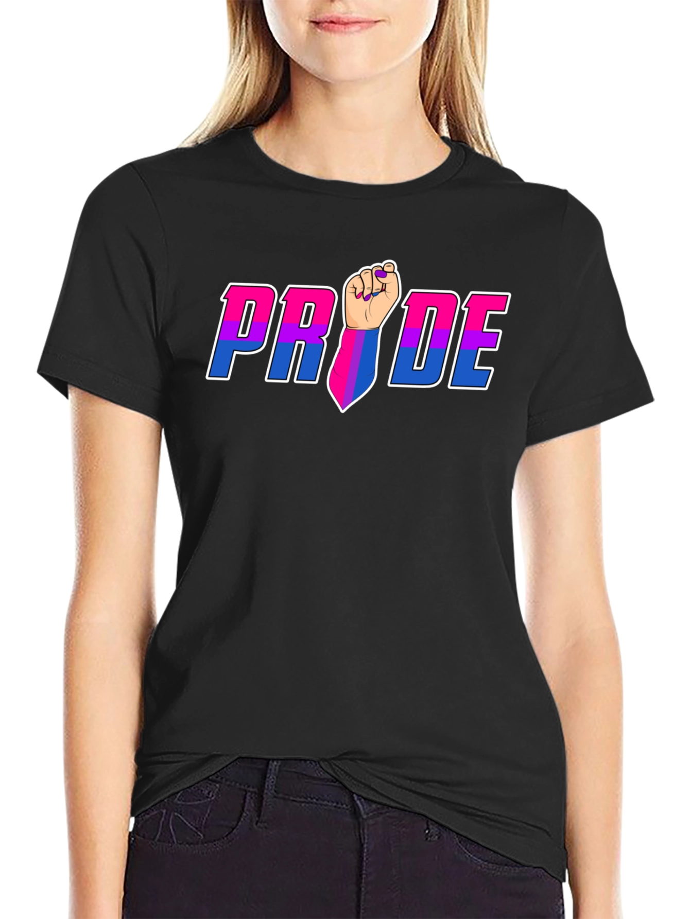 Pride Fist Graphic Tee - Bi Pride Shirt