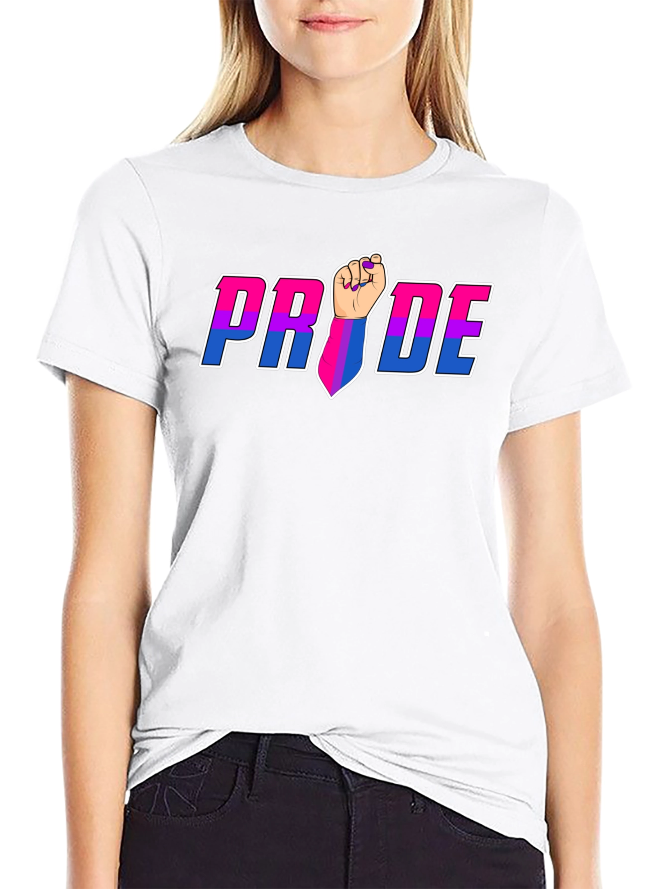 Pride Fist Graphic Tee - Bi Pride Shirt