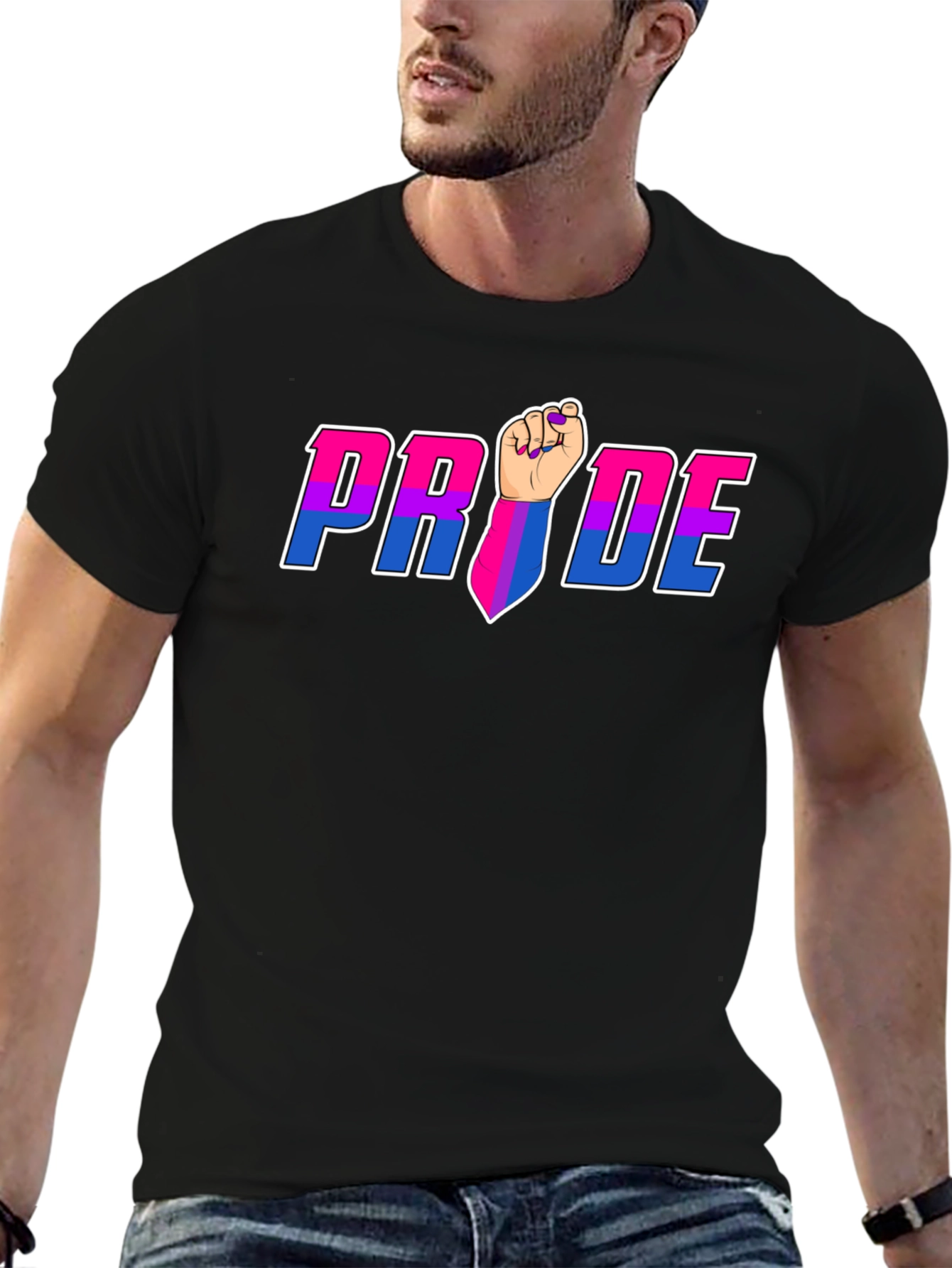 Pride Fist Graphic Tee - Bi Pride Shirt