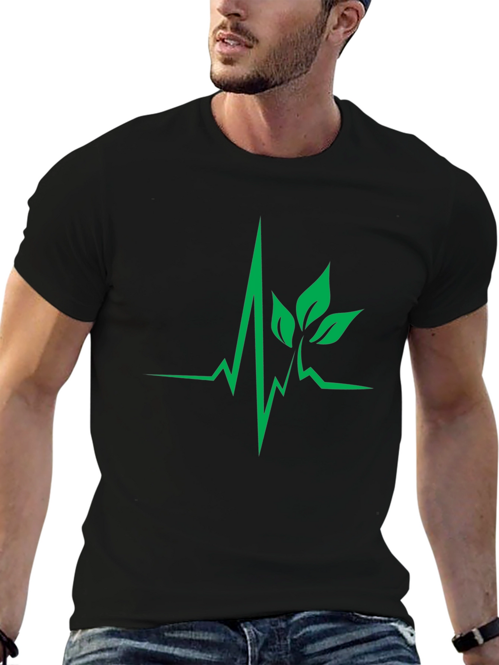 Nature Heartbeat Black T-Shirt