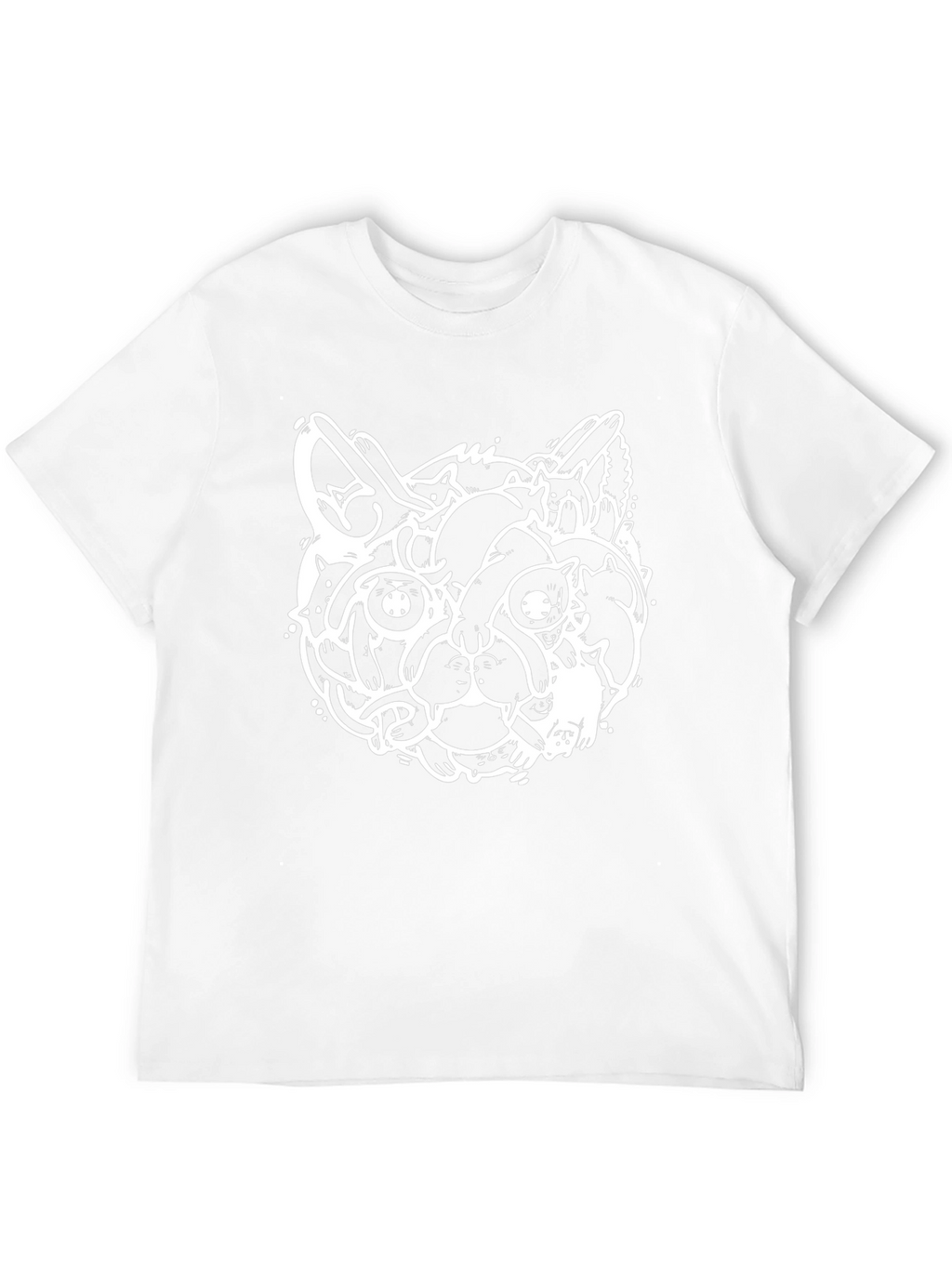 Cat Face Graphic Black T-Shirt